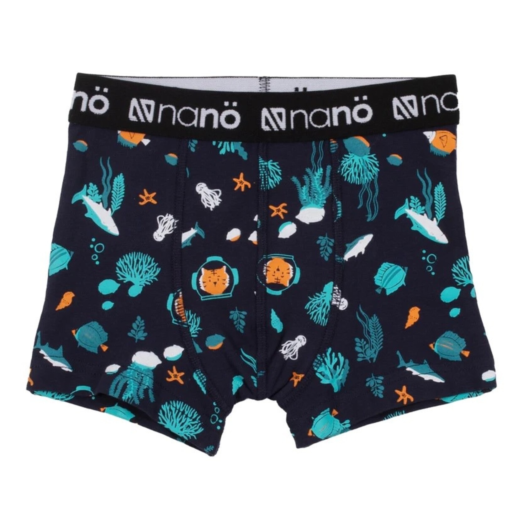 Nanö NANÖ - Set of 2 boxers marine, gris et turquoise 'Cats in space/Crabs and lobsters'