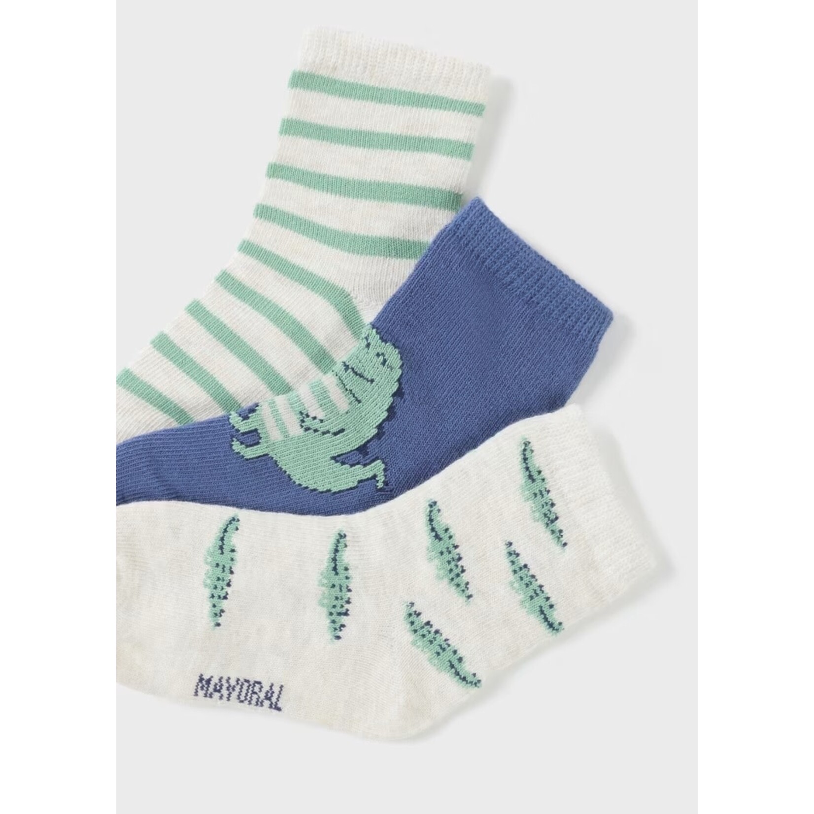 Mayoral MAYORAL - Set of 3 Pairs of Socks 'Crocodile - Blue/Green/Beige'