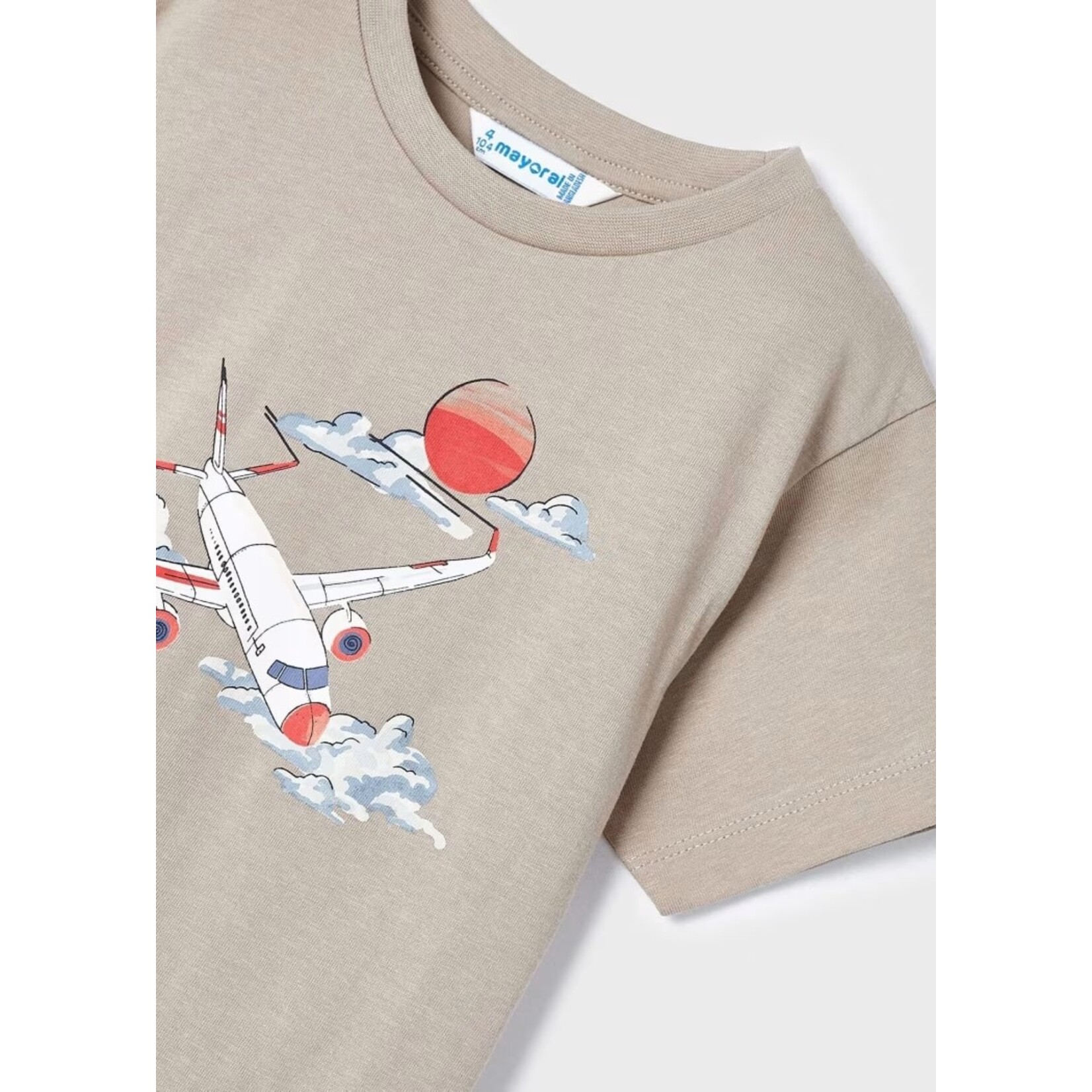 Mayoral MAYORAL - T-shirt à manches courtes beige avec imprimé d'avion