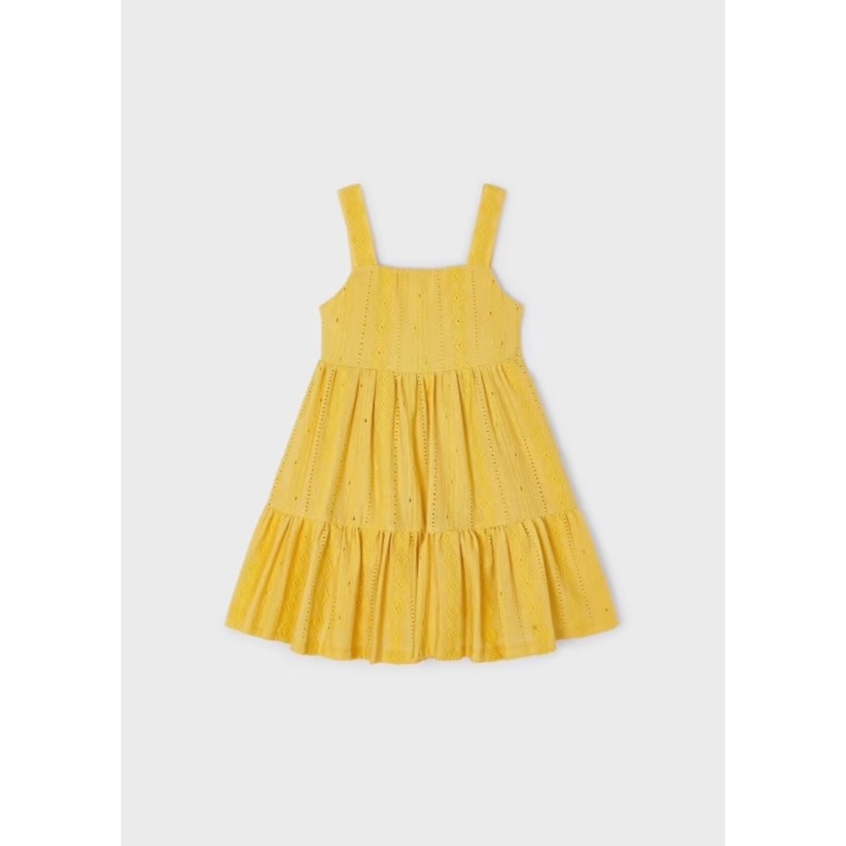 Mayoral MAYORAL - Sleeveless yellow dress with embroideries