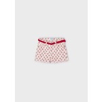 Mayoral MAYORAL - Cream Denim Shorts with Red Bohemian Print and Matching Belt