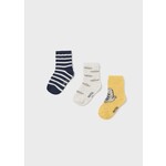 Mayoral MAYORAL - Set of 3 Pairs of Socks 'Crocodile - Yellow/Beige/Navy'