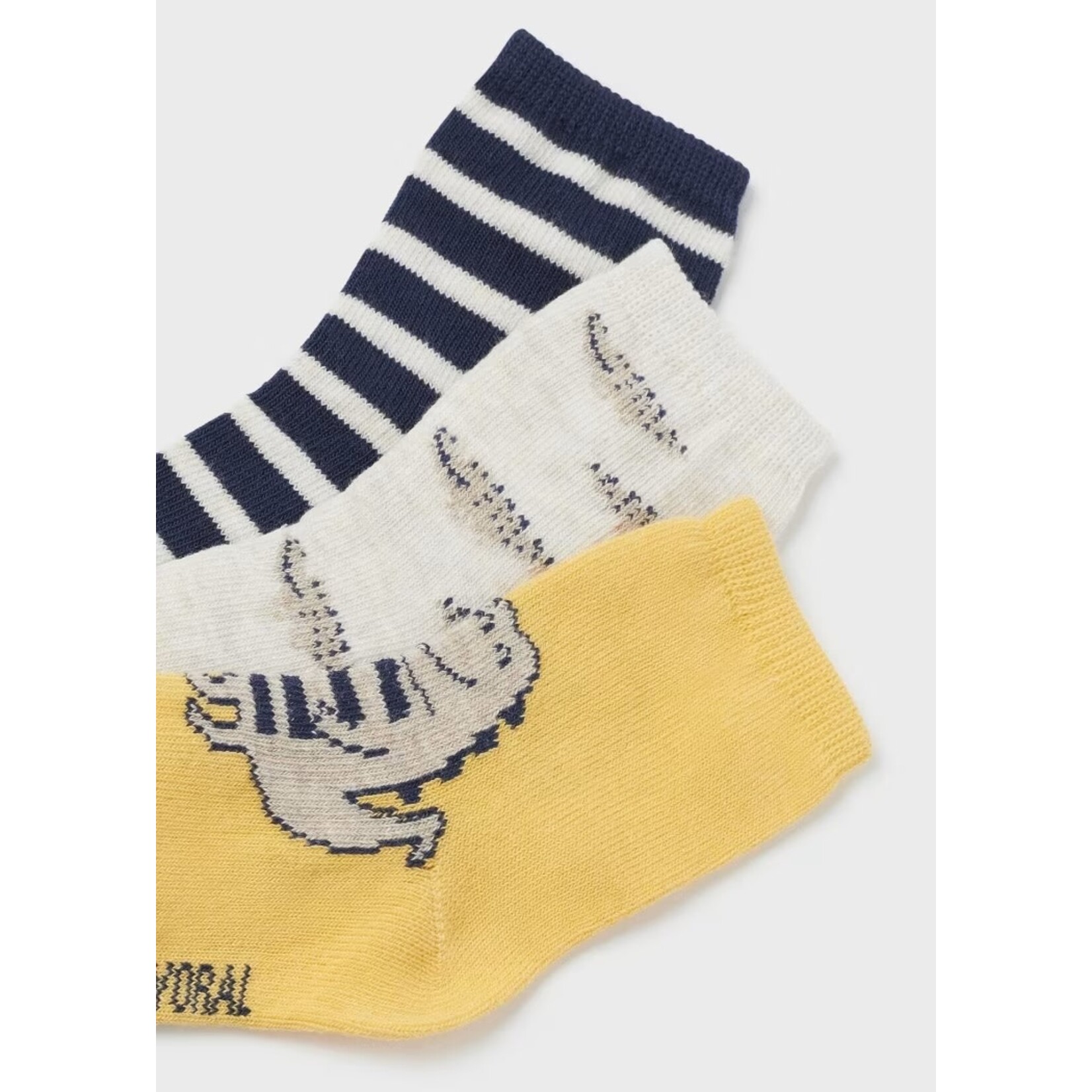 Mayoral MAYORAL - Set of 3 Pairs of Socks 'Crocodile - Yellow/Beige/Navy'