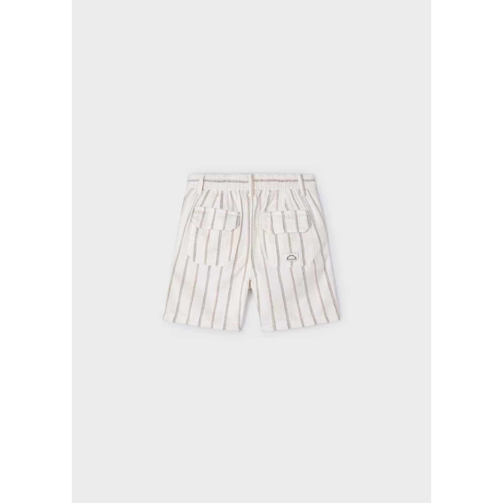 Mayoral MAYORAL - Ecru Vertical Stripes Linen and Cotton Shorts