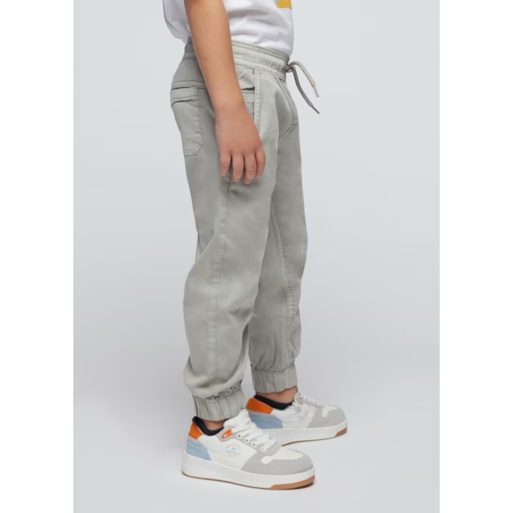 Mayoral MAYORAL - Light grey canvas pants with elasticated waist