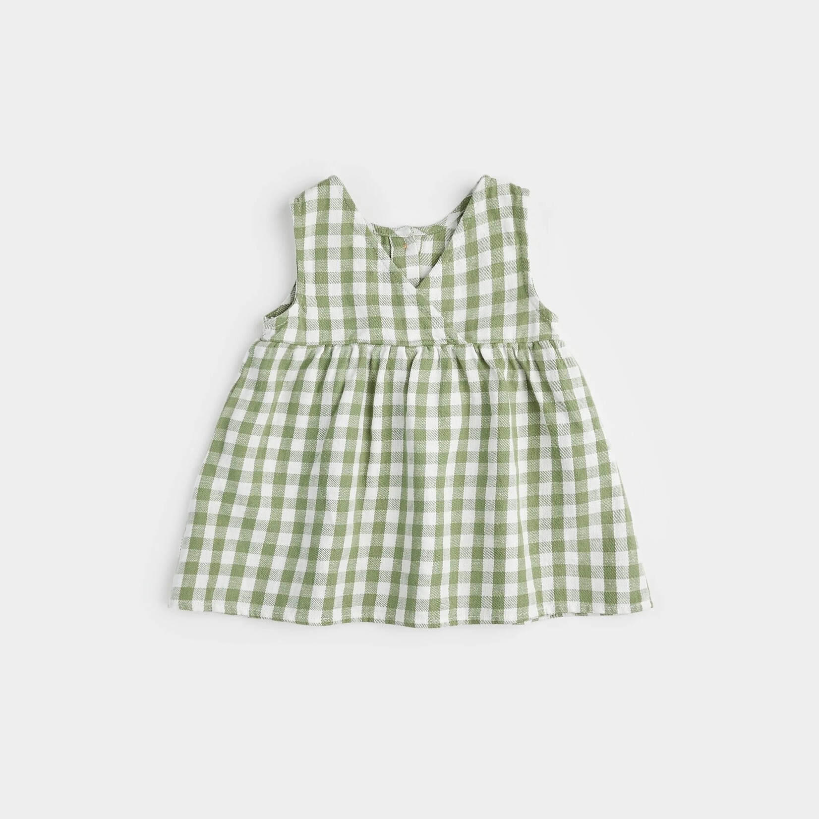 Petit Lem PETIT LEM - Green Gingham Dress and Panties Set