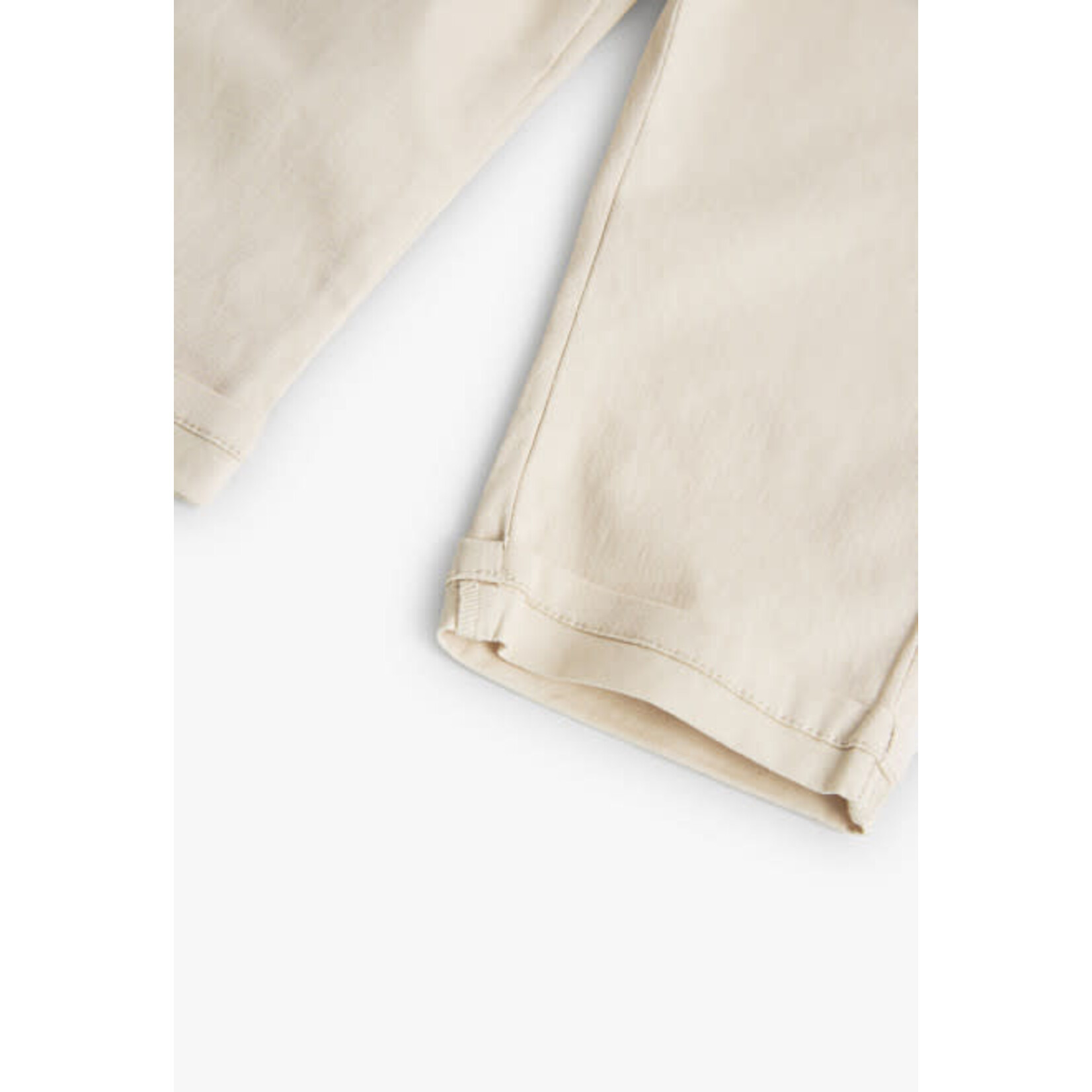 Boboli BOBOLI - Pantalon beige à taille froncée avec broderies de fleurs
