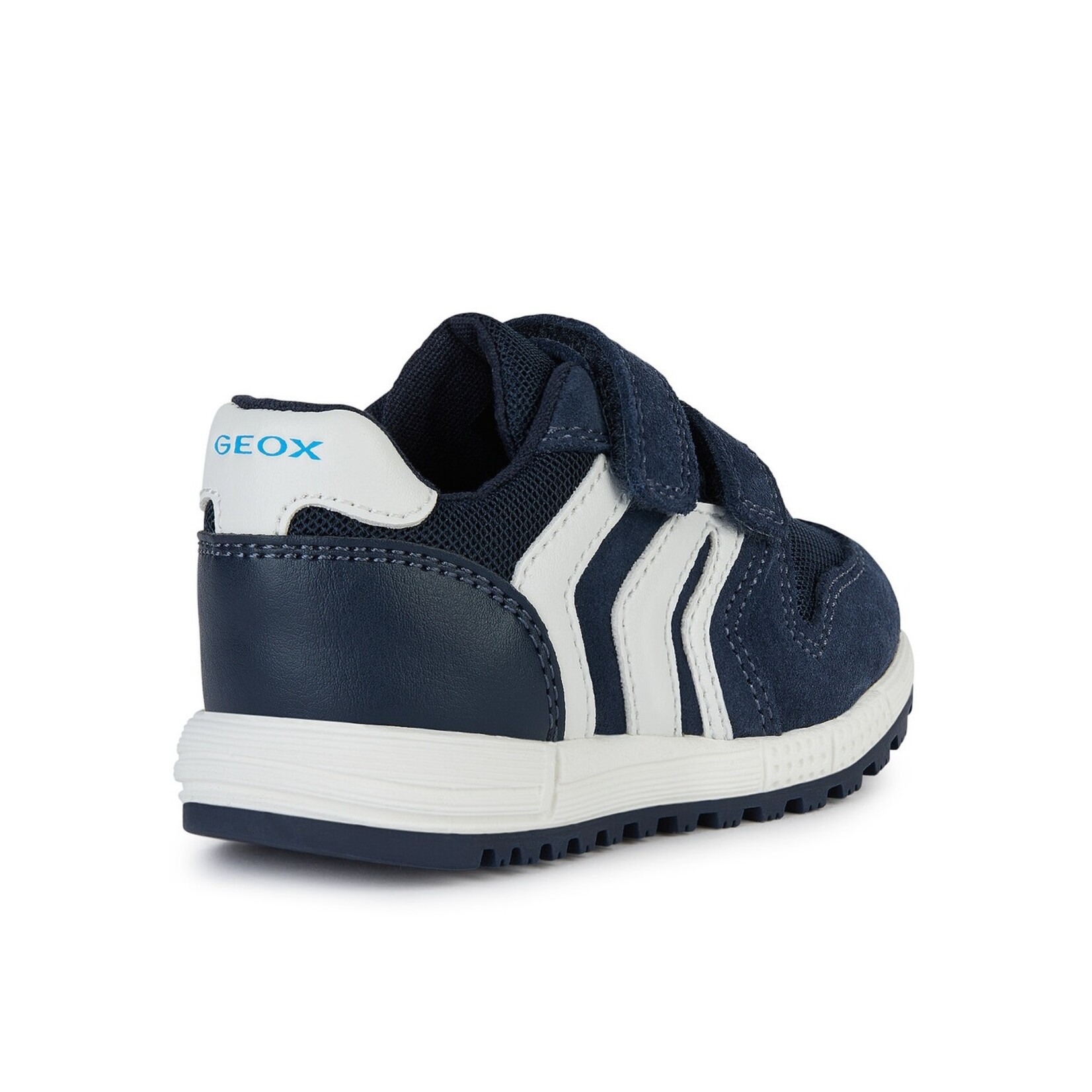 Geox GEOX - Leather Running Shoes 'Alben - Suede Mesh - Navy and White'