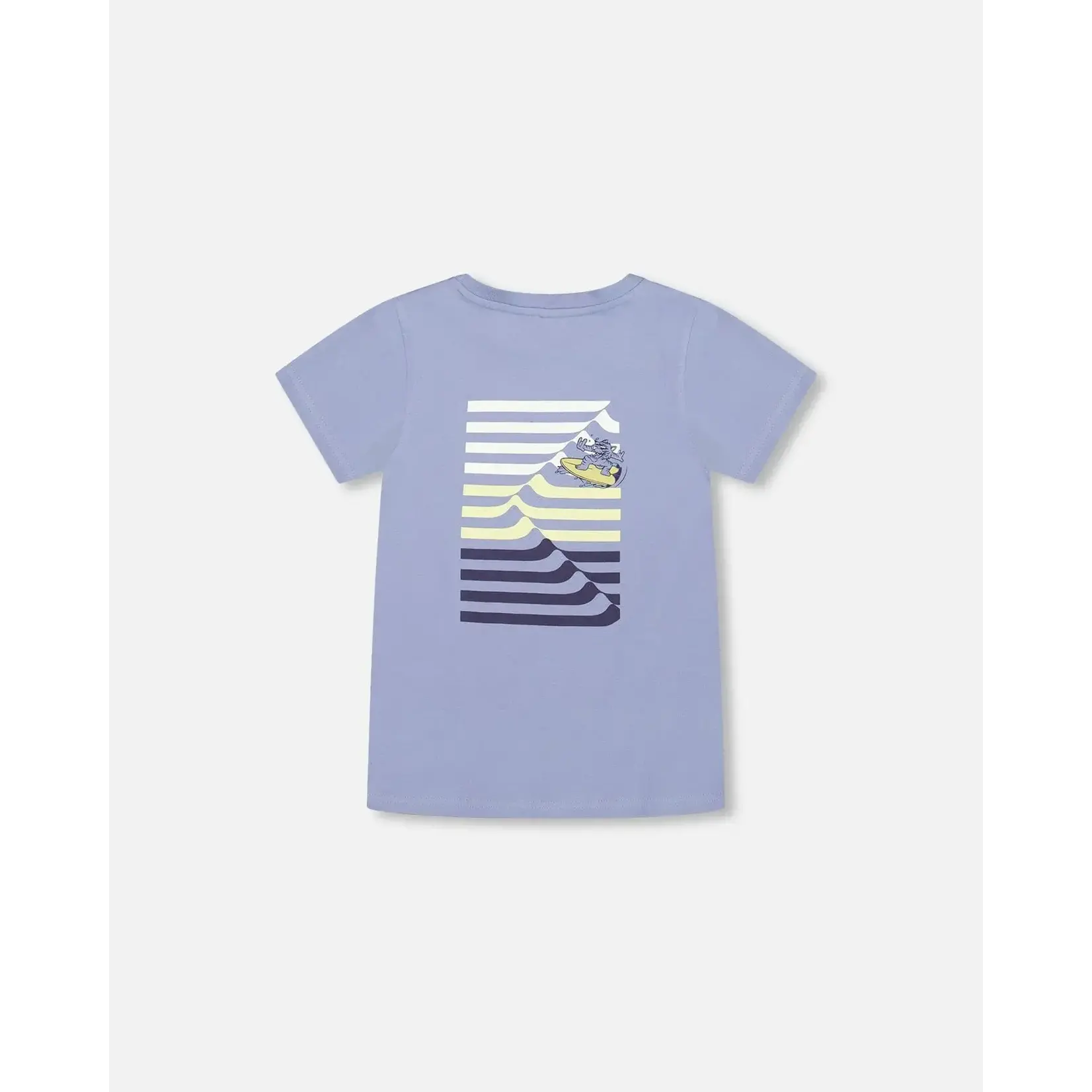 Deux par Deux DEUX PAR DEUX - T-Shirt Avec Imprimé Graphique Sur Le Devant Et Au Dos Bleu En Coton Biologique