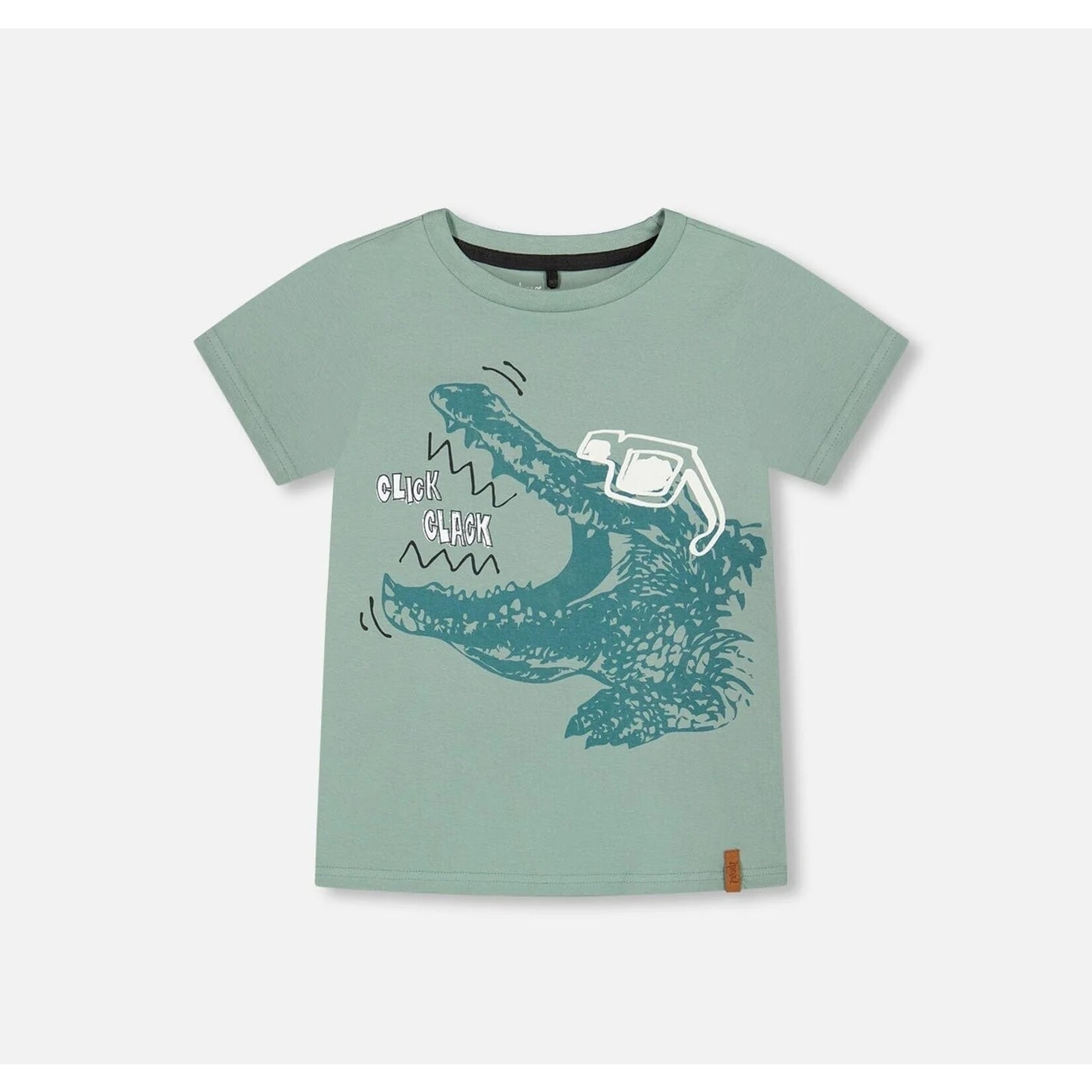 Deux par Deux DEUX PAR DEUX - T-Shirt Avec Imprimé Crocodile Vert En Coton Biologique
