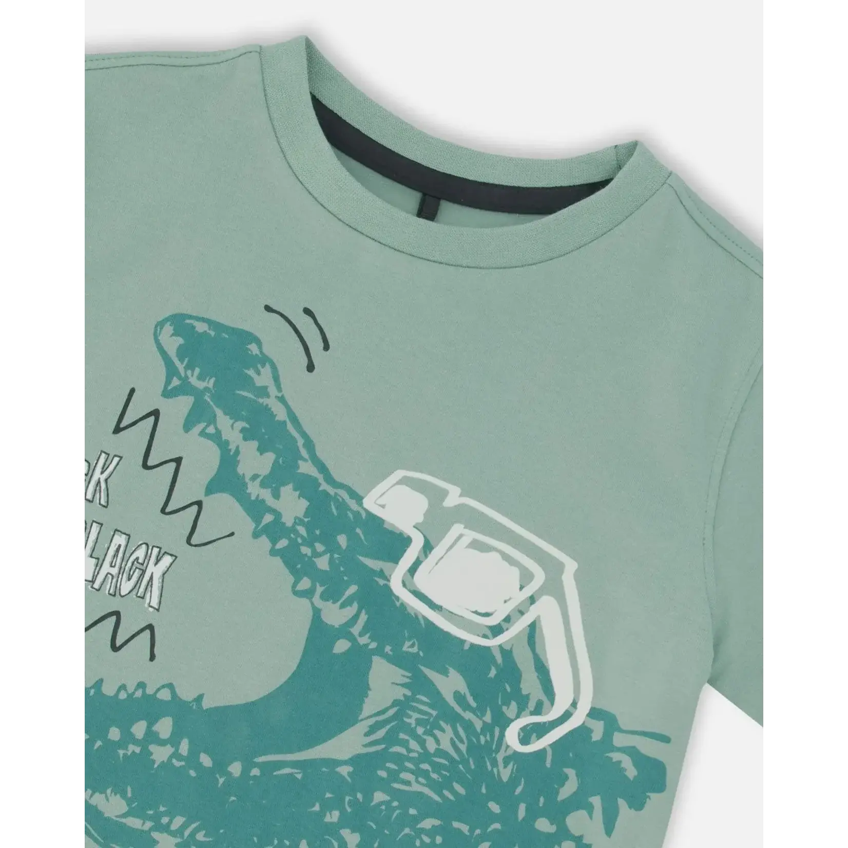 Deux par Deux DEUX PAR DEUX - T-Shirt Avec Imprimé Crocodile Vert En Coton Biologique