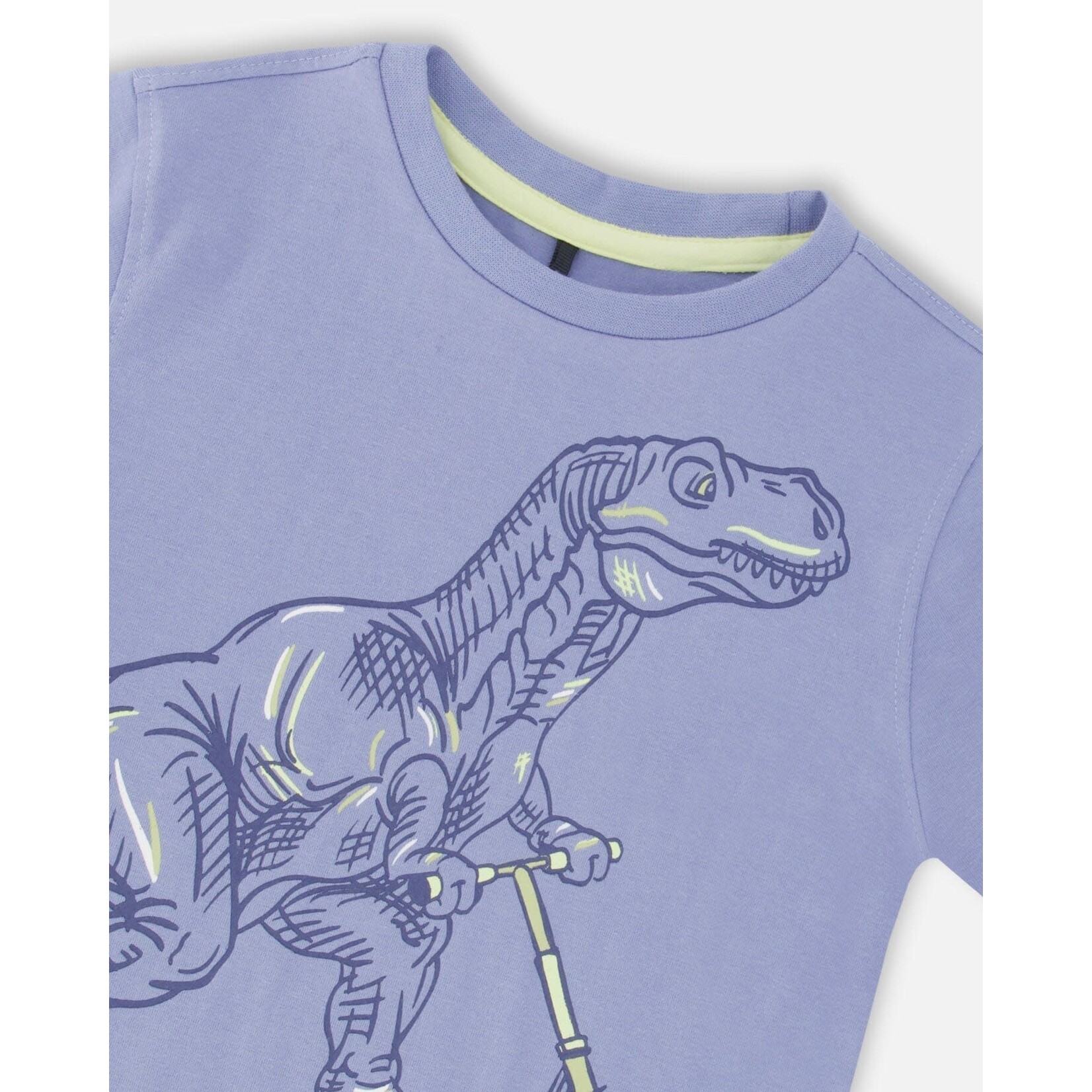 Deux par Deux DEUX PAR DEUX - T-Shirt Avec Imprimé Dinosaure Bleu En Coton Biologique
