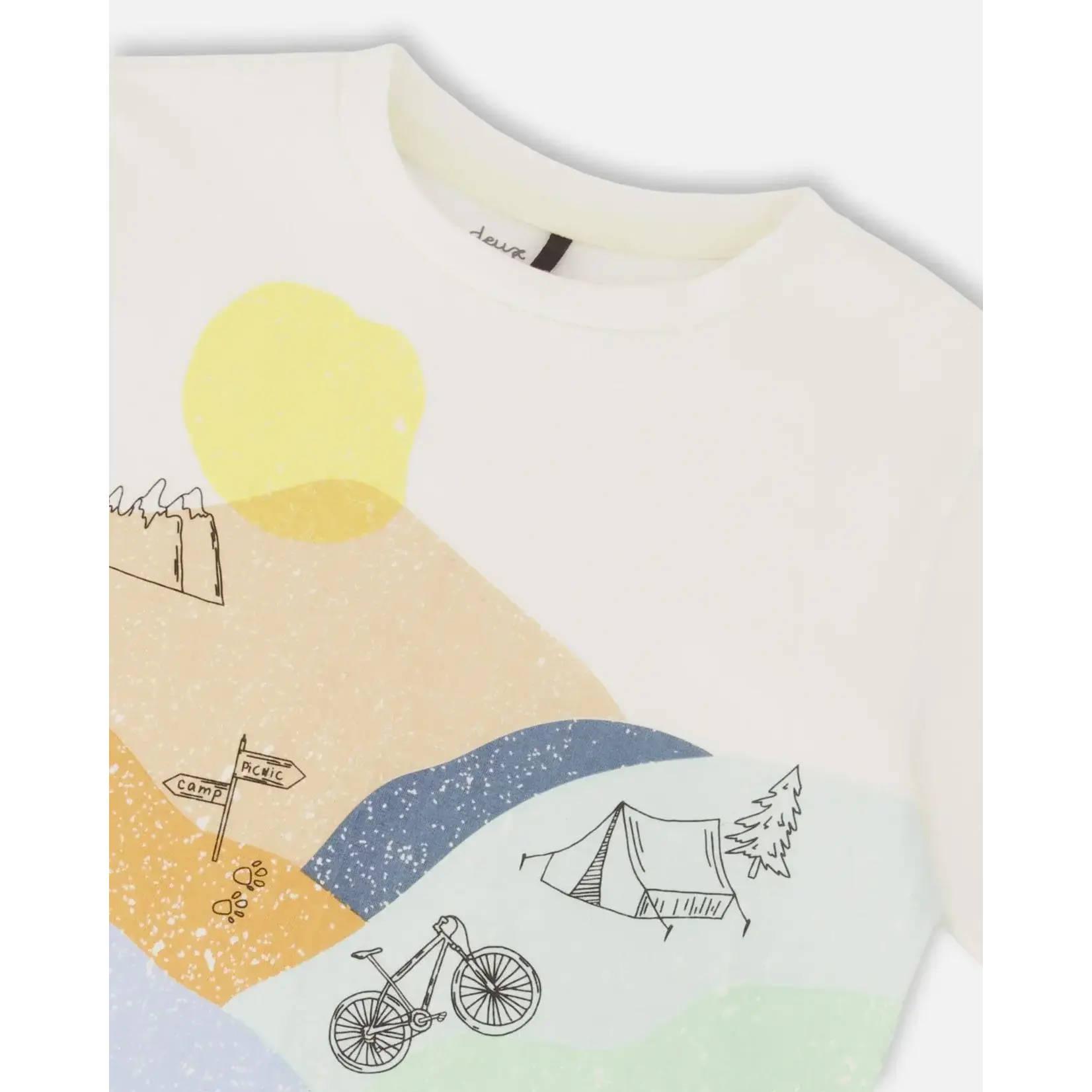 Deux par Deux DEUX PAR DEUX - Organic Cotton T-Shirt With Large Landscape Print