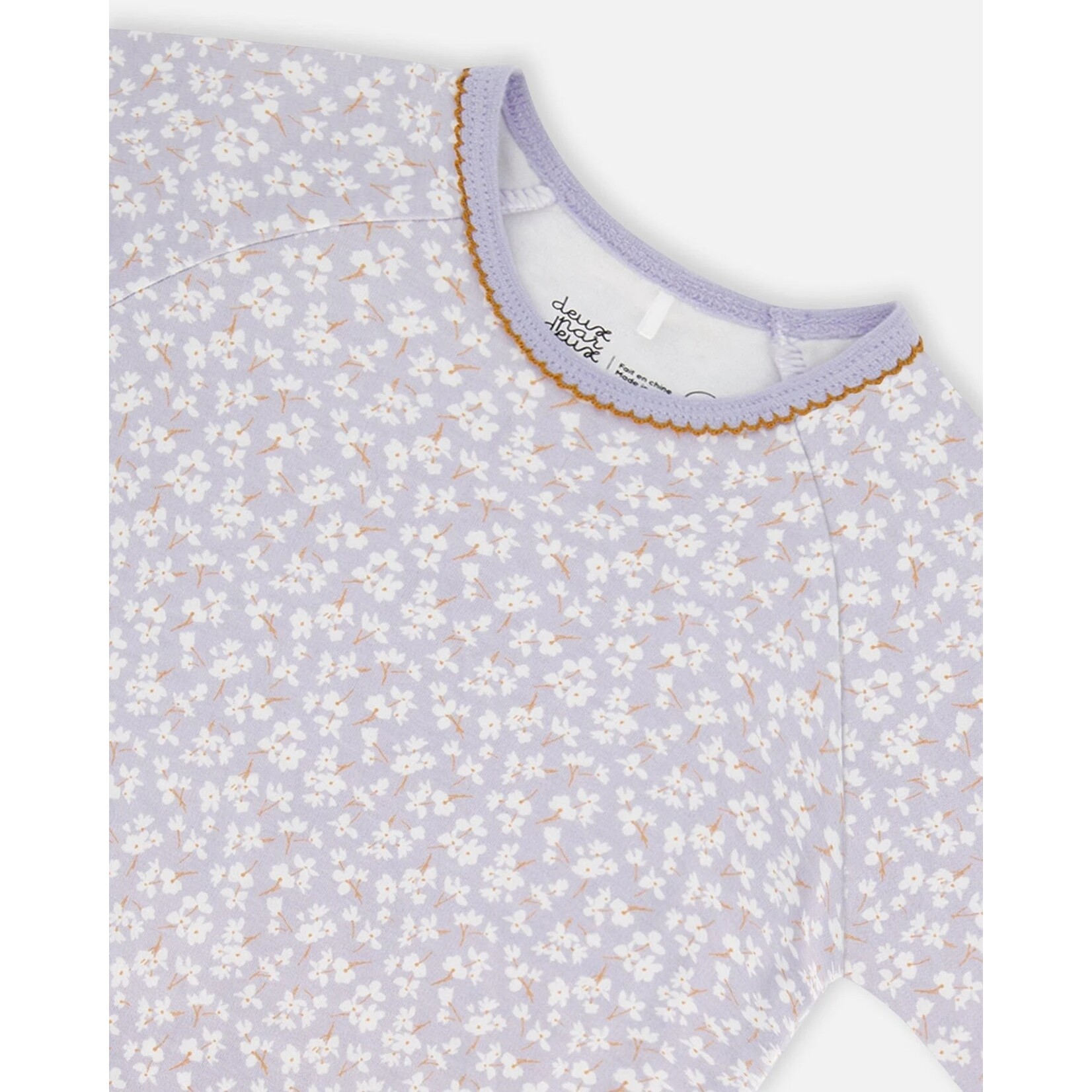 Deux par Deux DEUX PAR DEUX - Ensemble pyjama court (2 pcs.) en coton bio lilas avec imprimé de petites fleurs