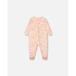 Deux par Deux DEUX PAR DEUX - Organic Cotton Baby Pyjamas in Pink with Geese Print