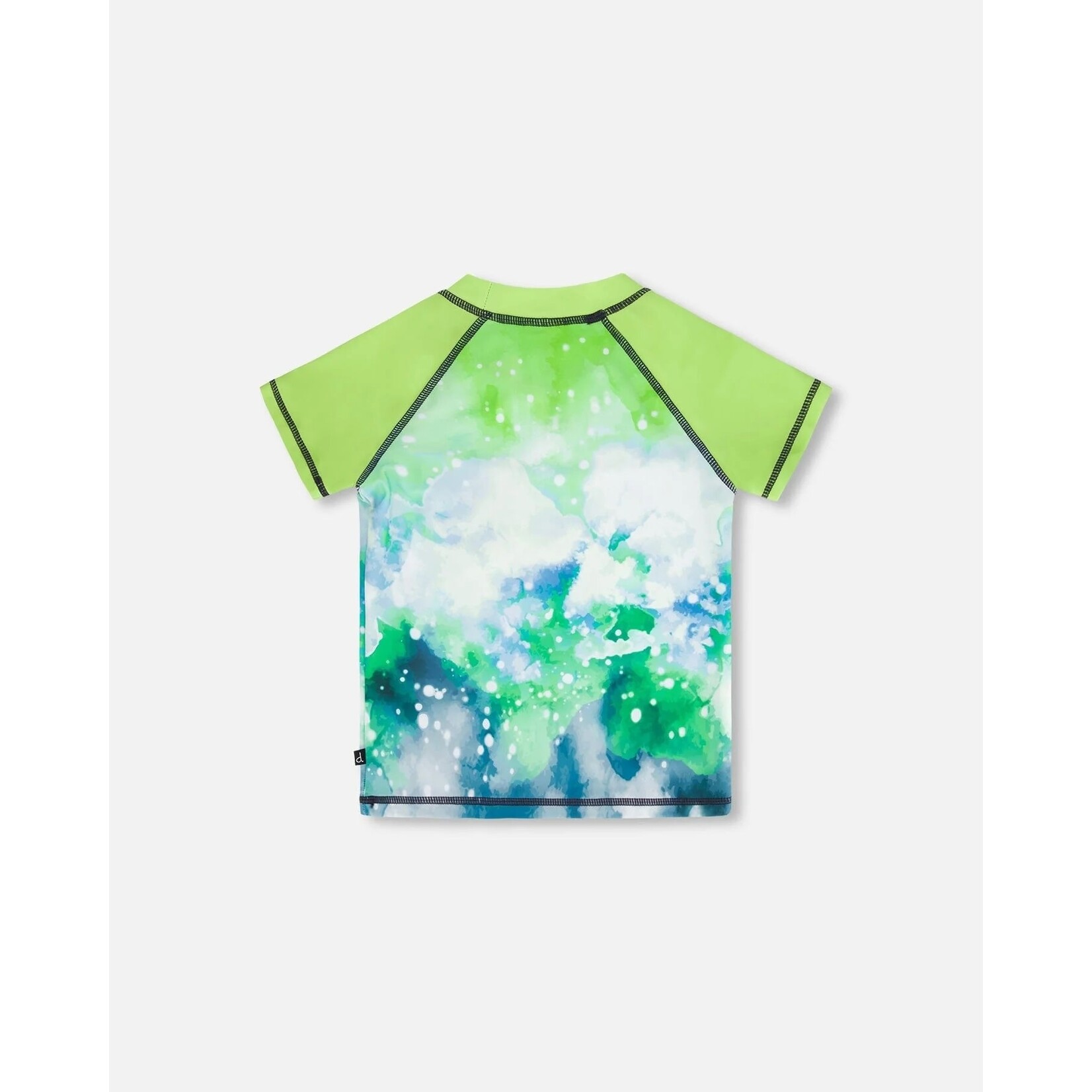 Deux par Deux DEUX PAR DEUX - T-shirt maillot (rashguard) vert pomme avec imprimé aquarelle UPF50+