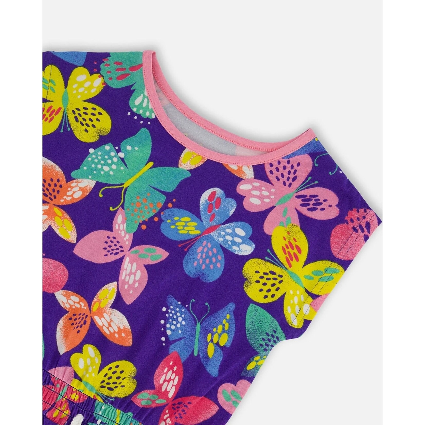 Deux par Deux DEUX PAR DEUX - Purple tunic with colorful butterfly print