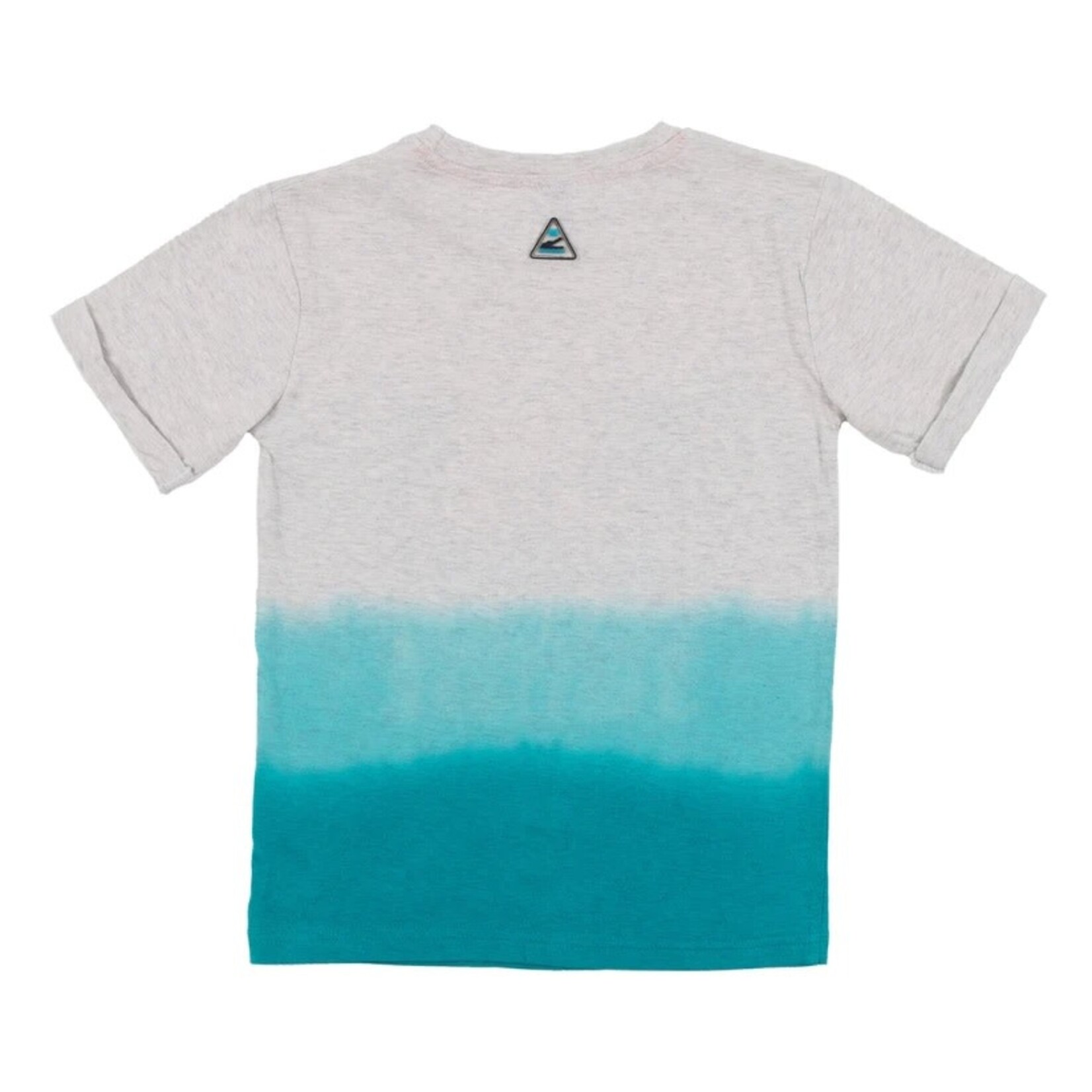 Nanö NANÖ - Short-sleeved heather gray and light blue fade t-shirt with animal print in the pool - 'Party piscine'