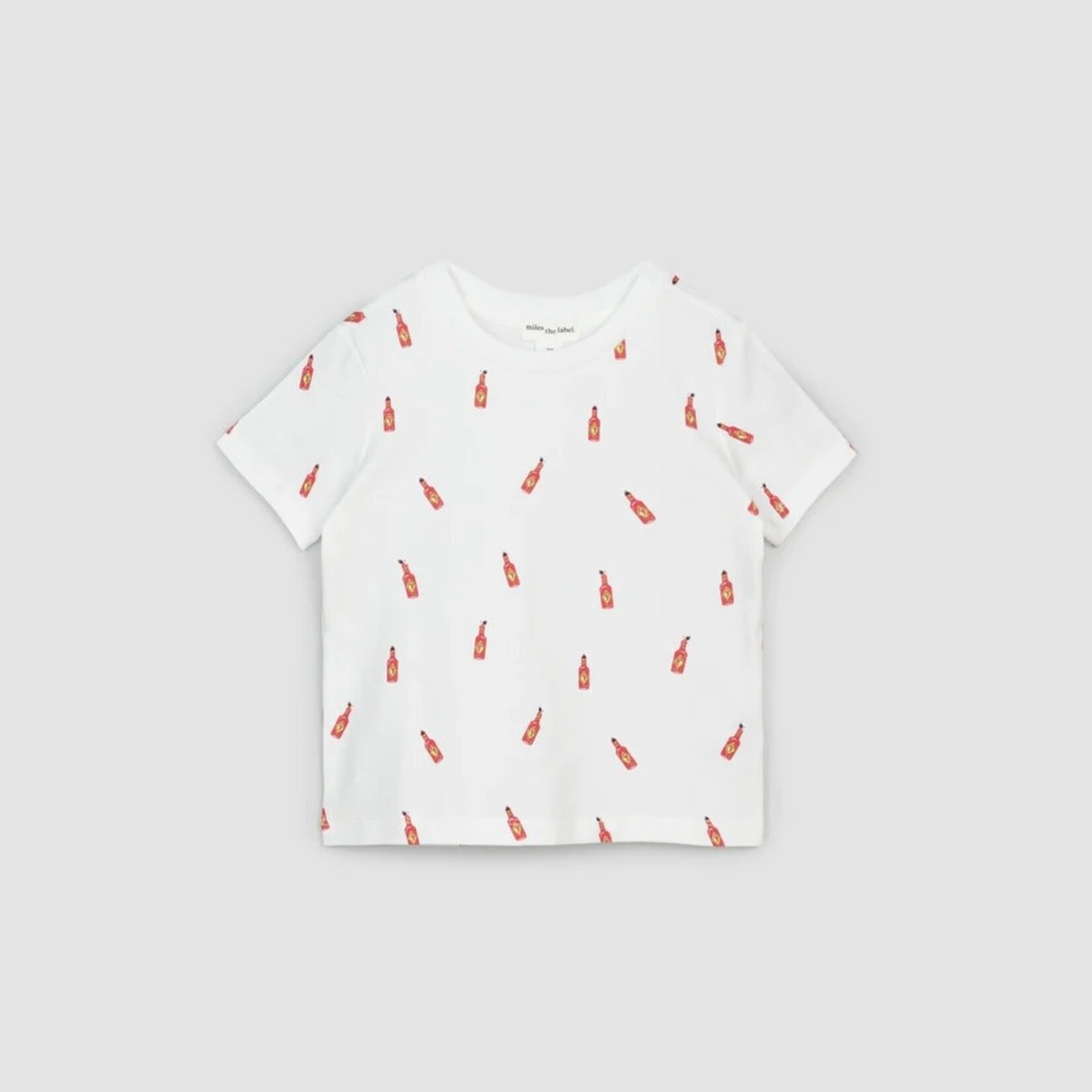 Miles the label MILES THE LABEL - White Short Sleeve T-Shirt With Hot Sauce Print