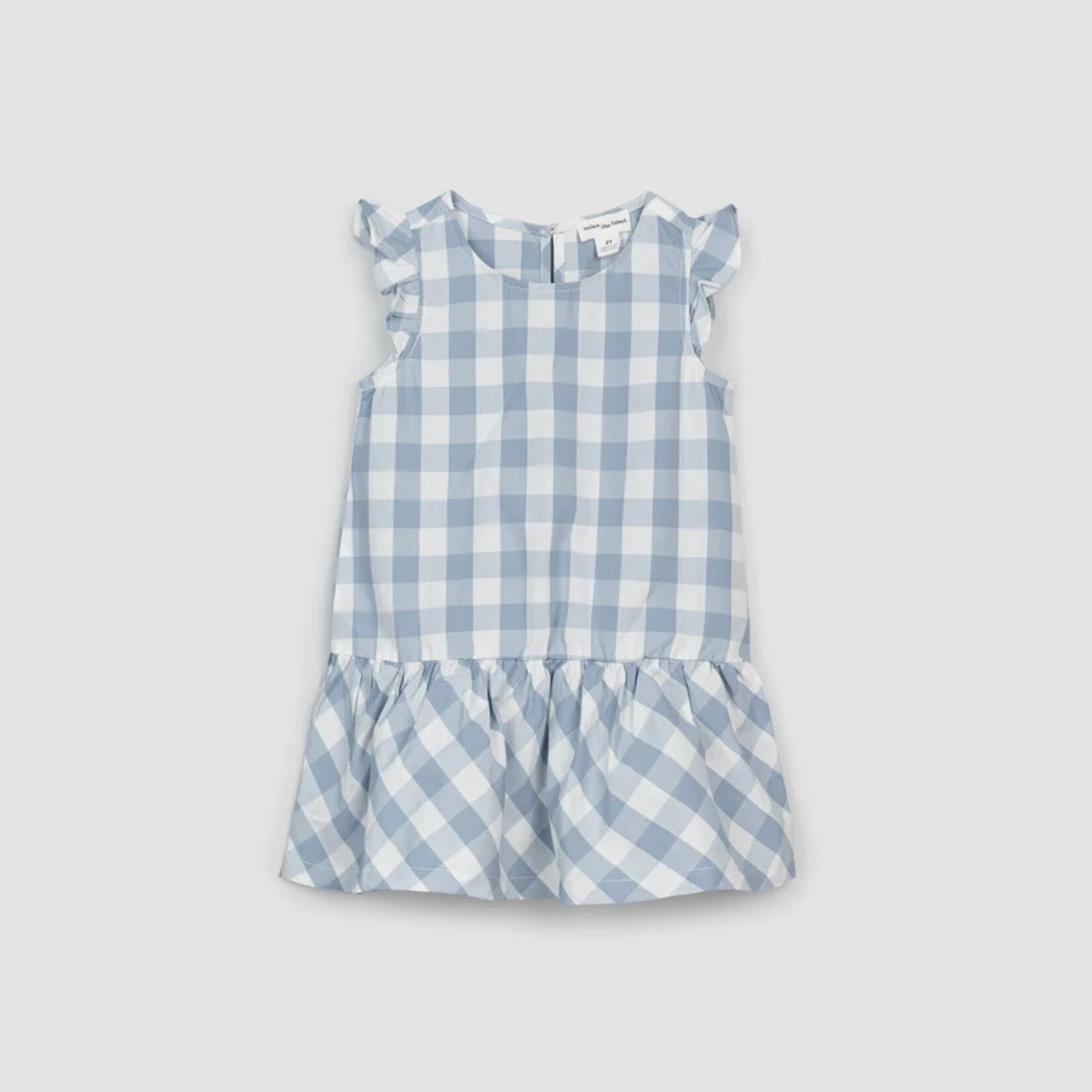 Miles the label MILES THE LABEL - Blue poplin dress with check print