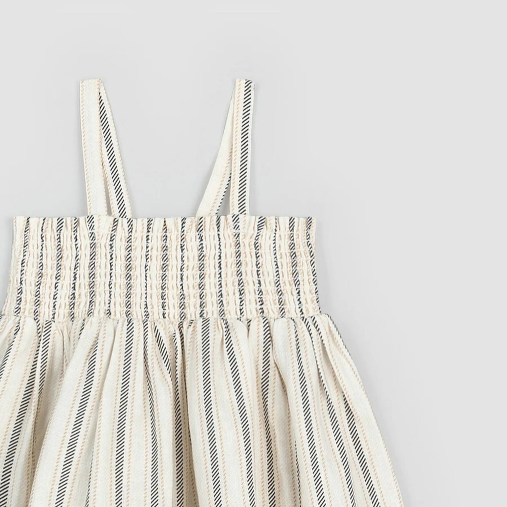 Miles the label MILES THE LABEL - Striped Linen Blend Smocked Tank Dress