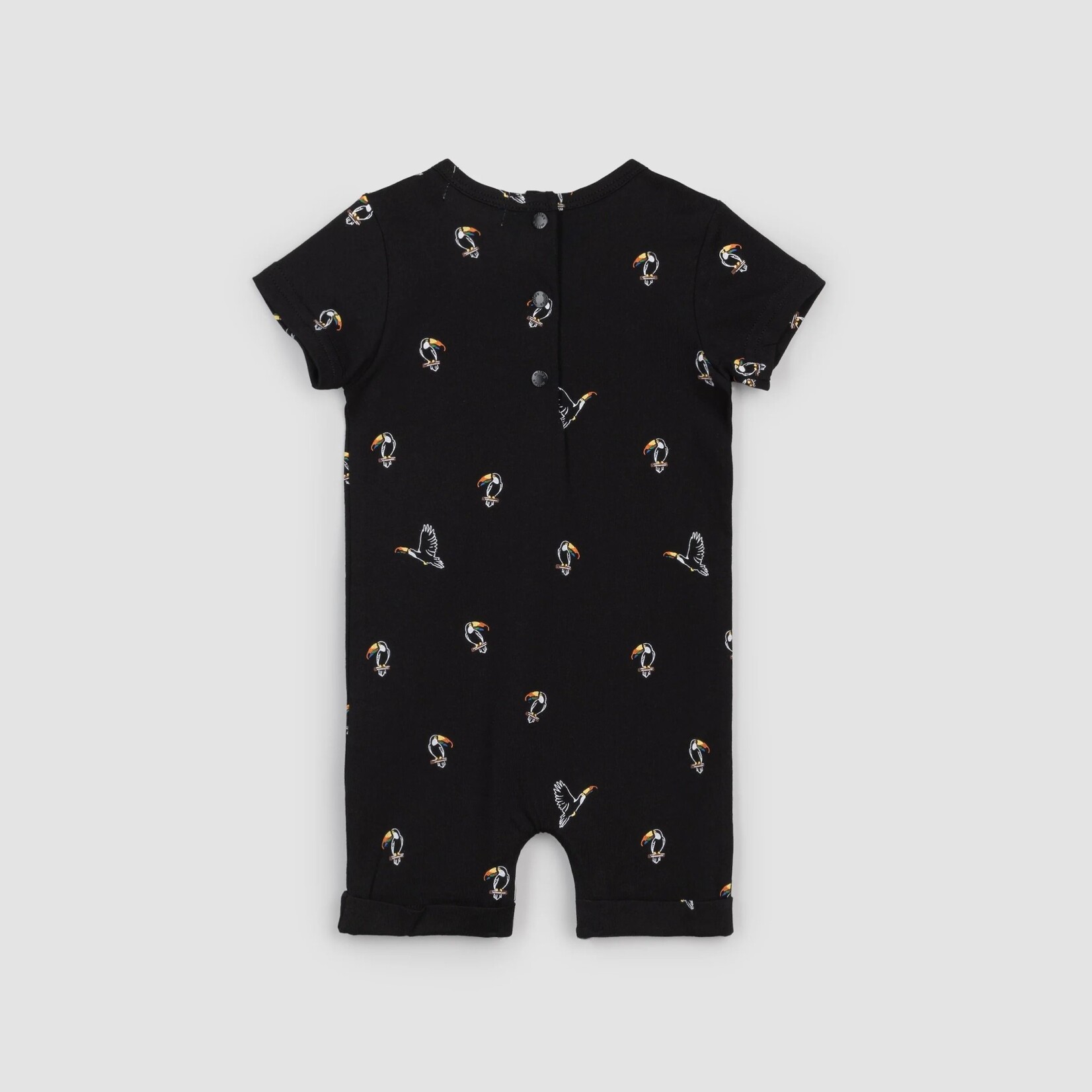 Miles the label MILES THE LABEL - Black Romper with Toucan Print