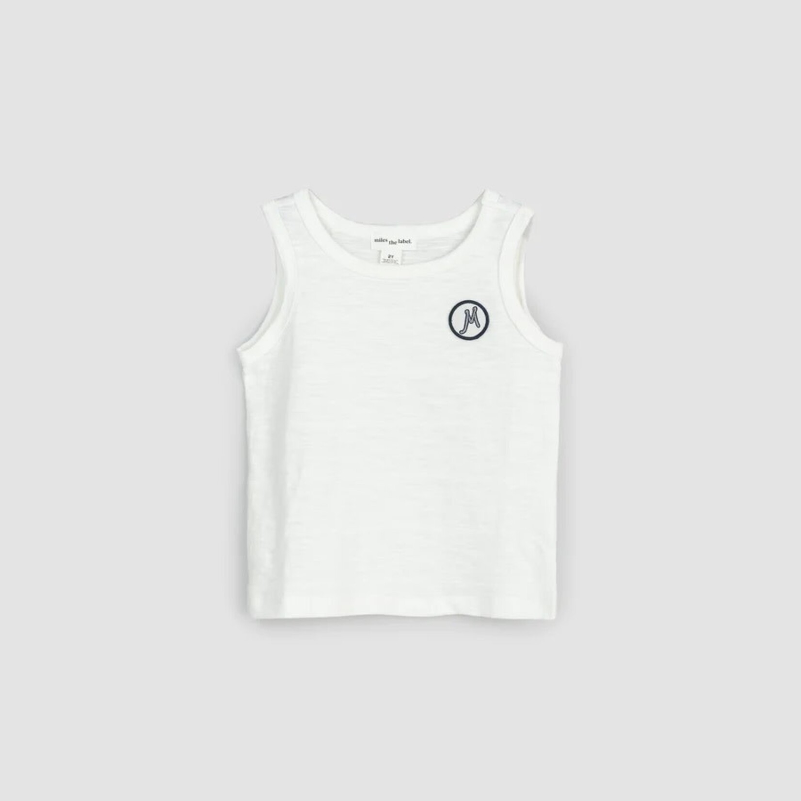 Miles the label MILES THE LABEL - Off-White Jersey Tank top with Miles logo