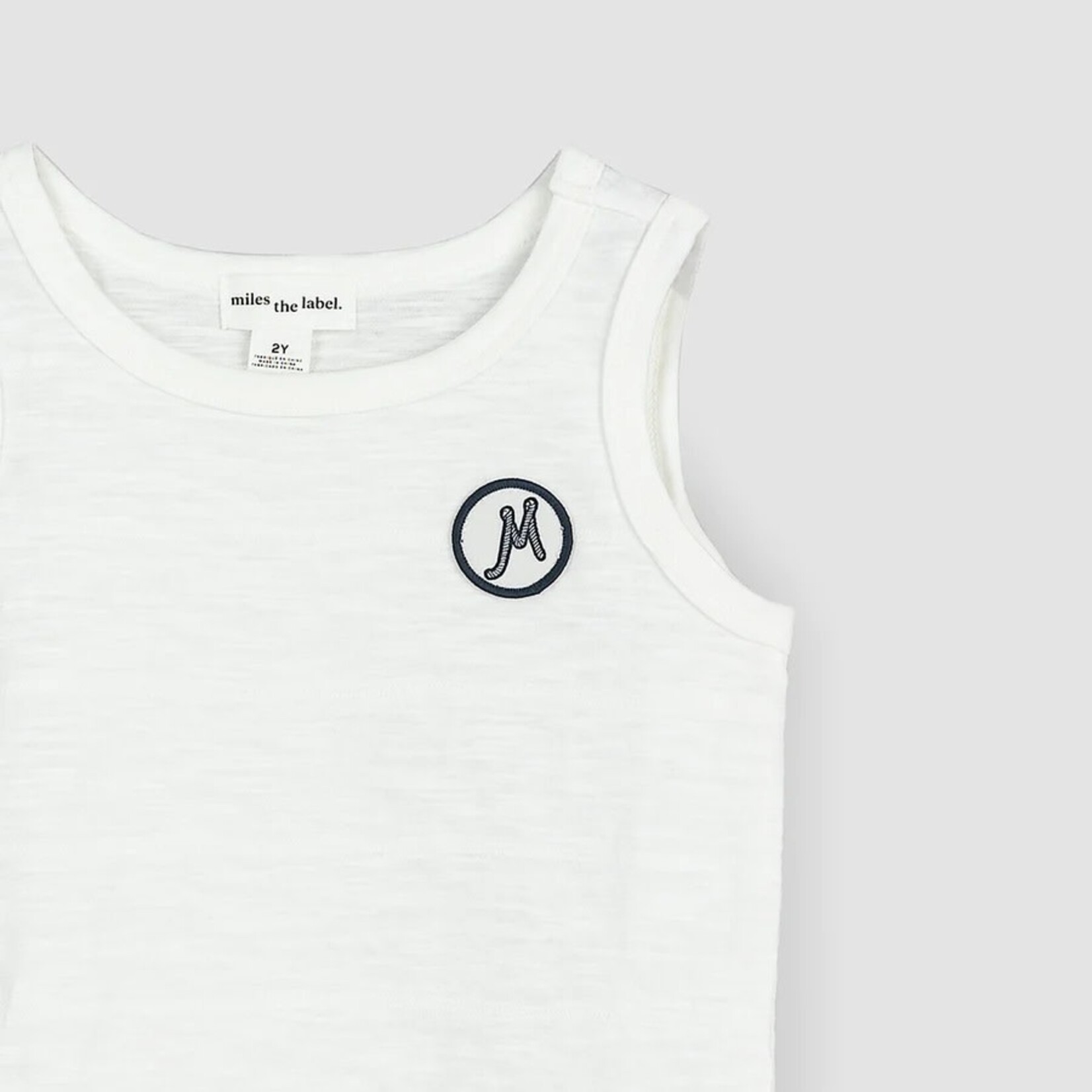 Miles the label MILES THE LABEL - Off-White Jersey Tank top with Miles logo