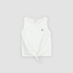 Miles the label MILES THE LABEL - Slub Jersey Front Knot Girls' Tank with Seashell Print
