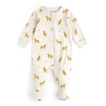 Petit Lem PETIT LEM - Beige baby pyjamas with leopard pattern