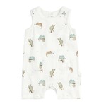 Petit Lem PETIT LEM - Off-white sleeveless romper / playsuit with chameleon print