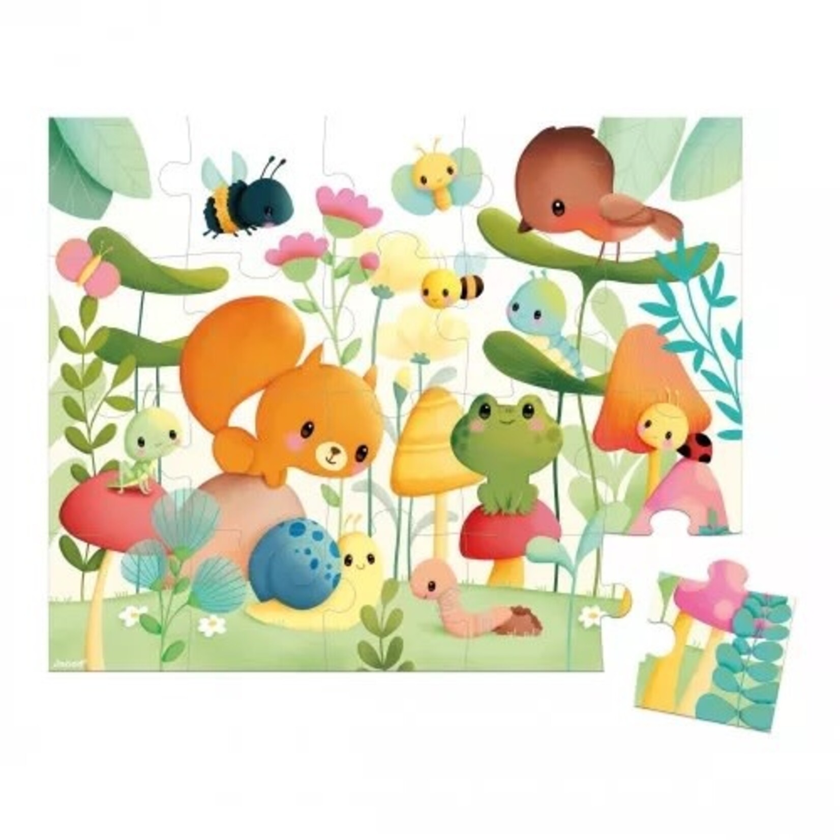 Janod JANOD - Observation puzzle with case - Garden friends - 20 pieces