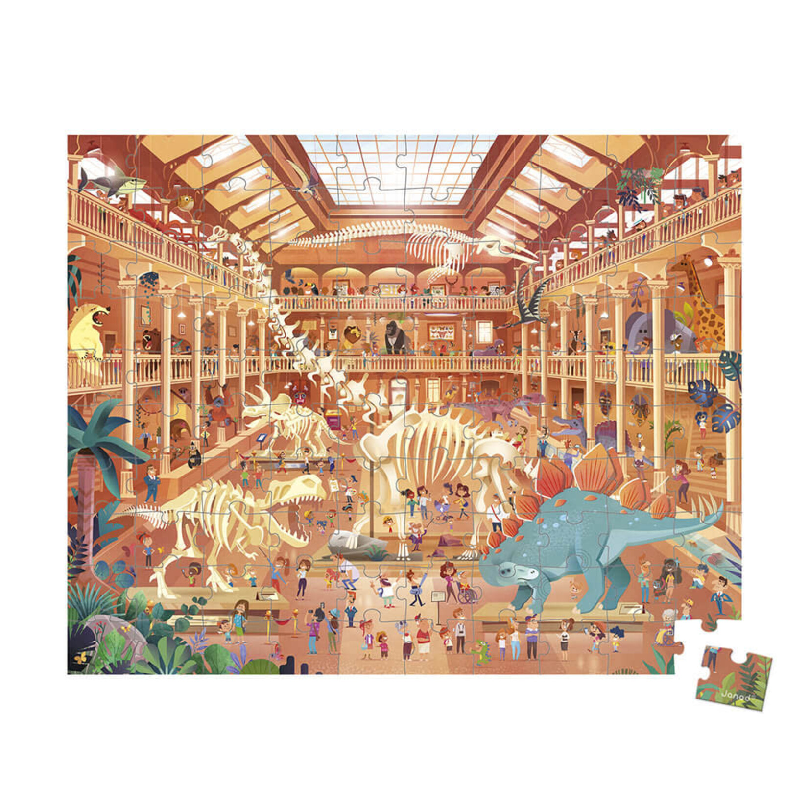 Janod JANOD - Observation puzzle with suitcase - Natural History Museum - 100 pieces