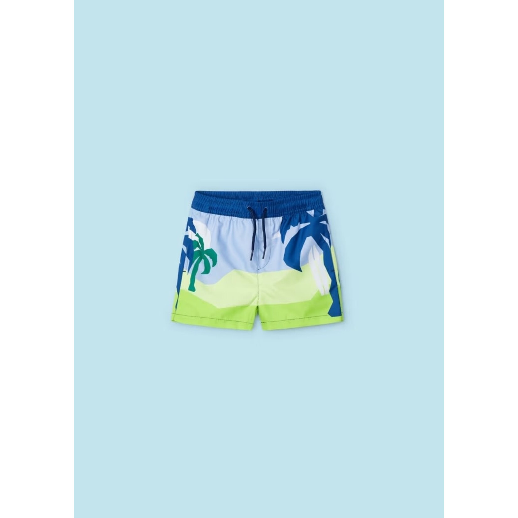 Mayoral MAYORAL - Swim Shorts with Beach and Palm Tree Print 'Green'