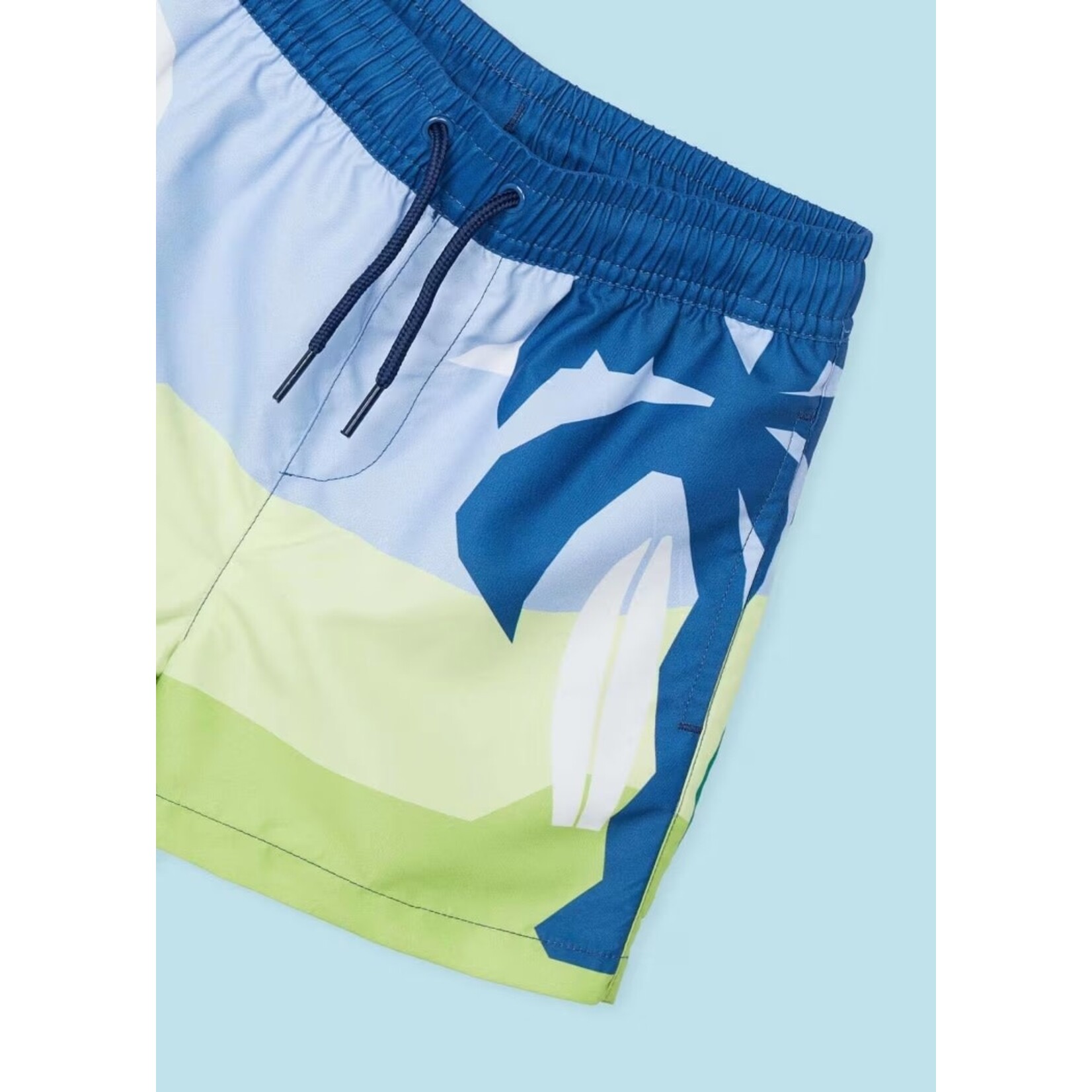 Mayoral MAYORAL - Swim Shorts with Beach and Palm Tree Print 'Green'