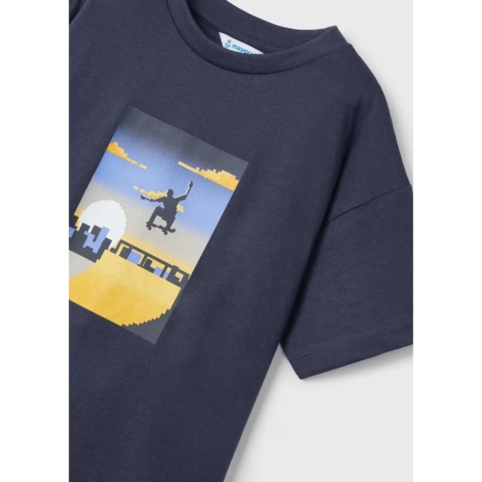 Mayoral MAYORAL - T-shirt à manches courtes bleu gris foncé avec imprimé de skate au parc