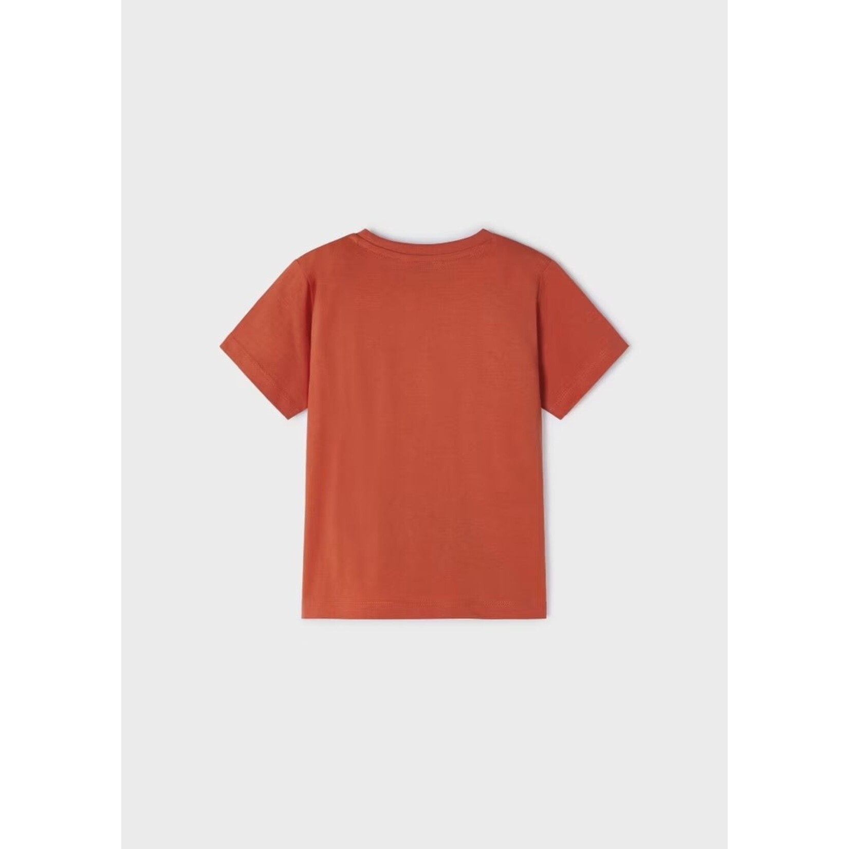 Mayoral MAYORAL - T-shirt à manches courtes rouge orangé avec imprimé de photographie d'un paysage