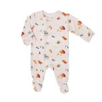 Coccoli COCCOLI - One-piece Footed Light Pink Pyjamas with Beach Accessory Print