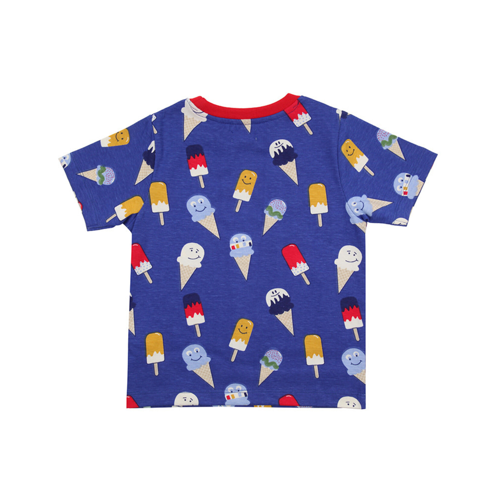 Lilly+Sid LILLY+SID -  Blue Short Sleeve T-Shirt with Happy Ice Cream Print