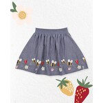Lilly+Sid LILLY+SID - Chambray Skirt with Busy Bee Appliqué