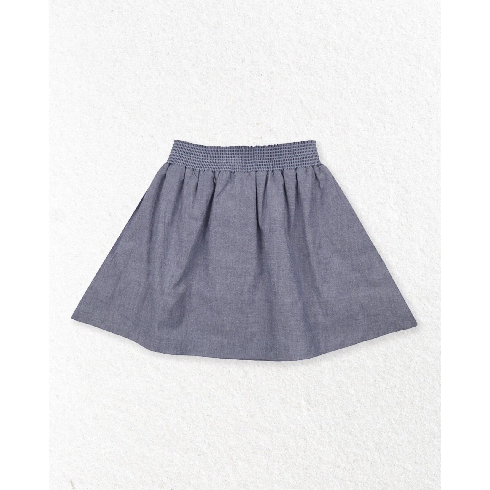 Lilly+Sid LILLY+SID - Chambray Skirt with Busy Bee Appliqué