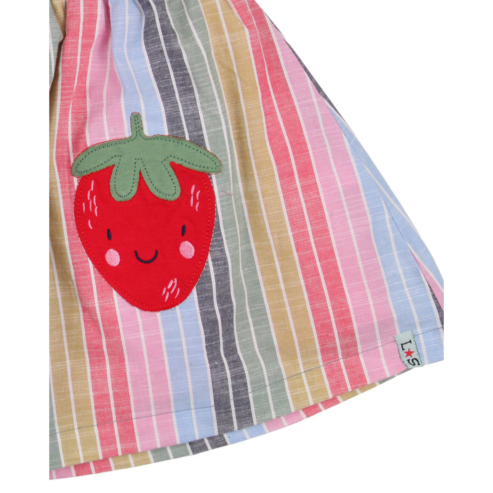 Lilly+Sid LILLY+SID - Jupe à rayures verticales multicolore avec appliqué de fraises