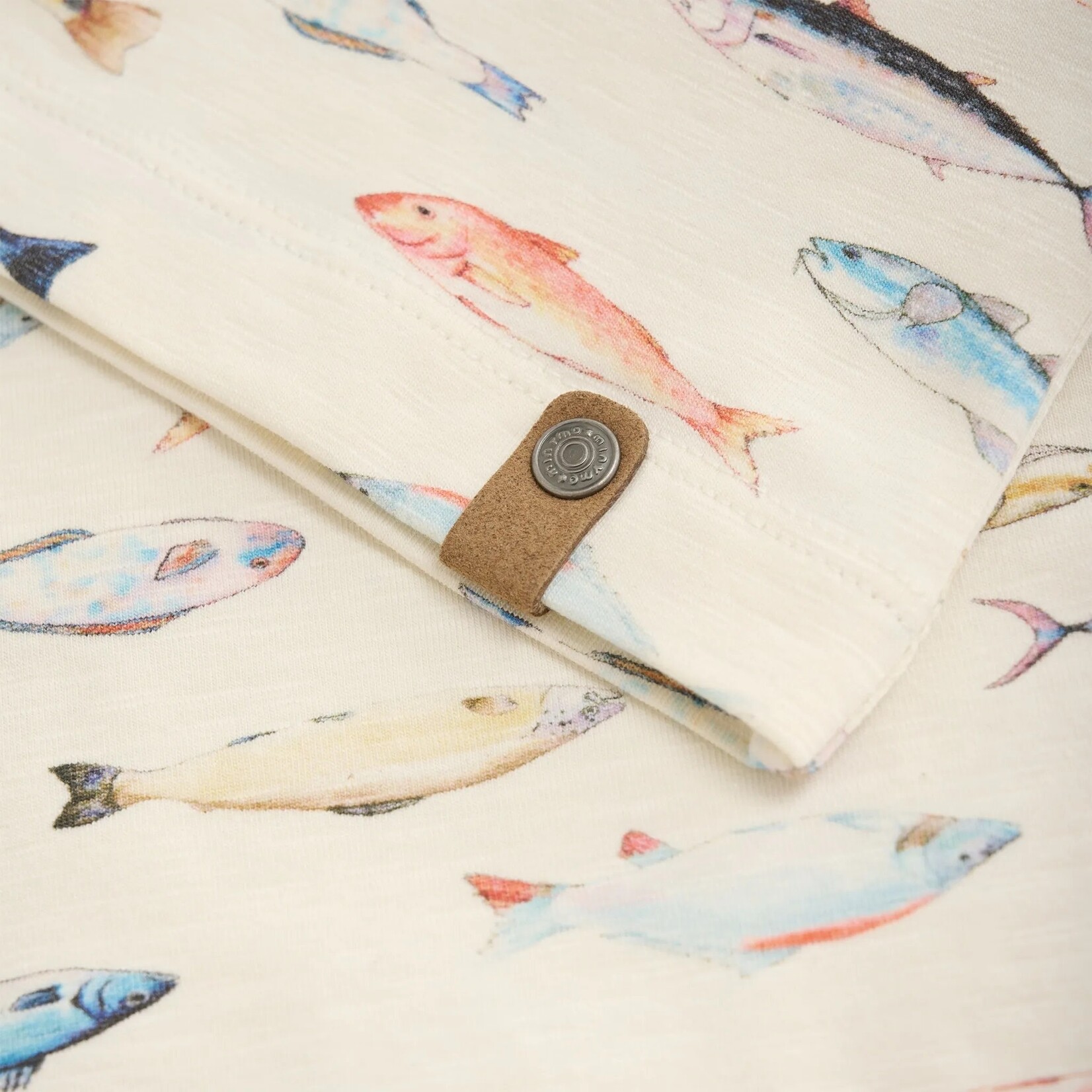 Minymo MINYMO - Cream white T-shirt with all-over fish print