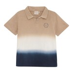Minymo MINYMO - Polo shirt with brown beige, white and navy blue gradient 'Summer vibes ! Fun and smile !'