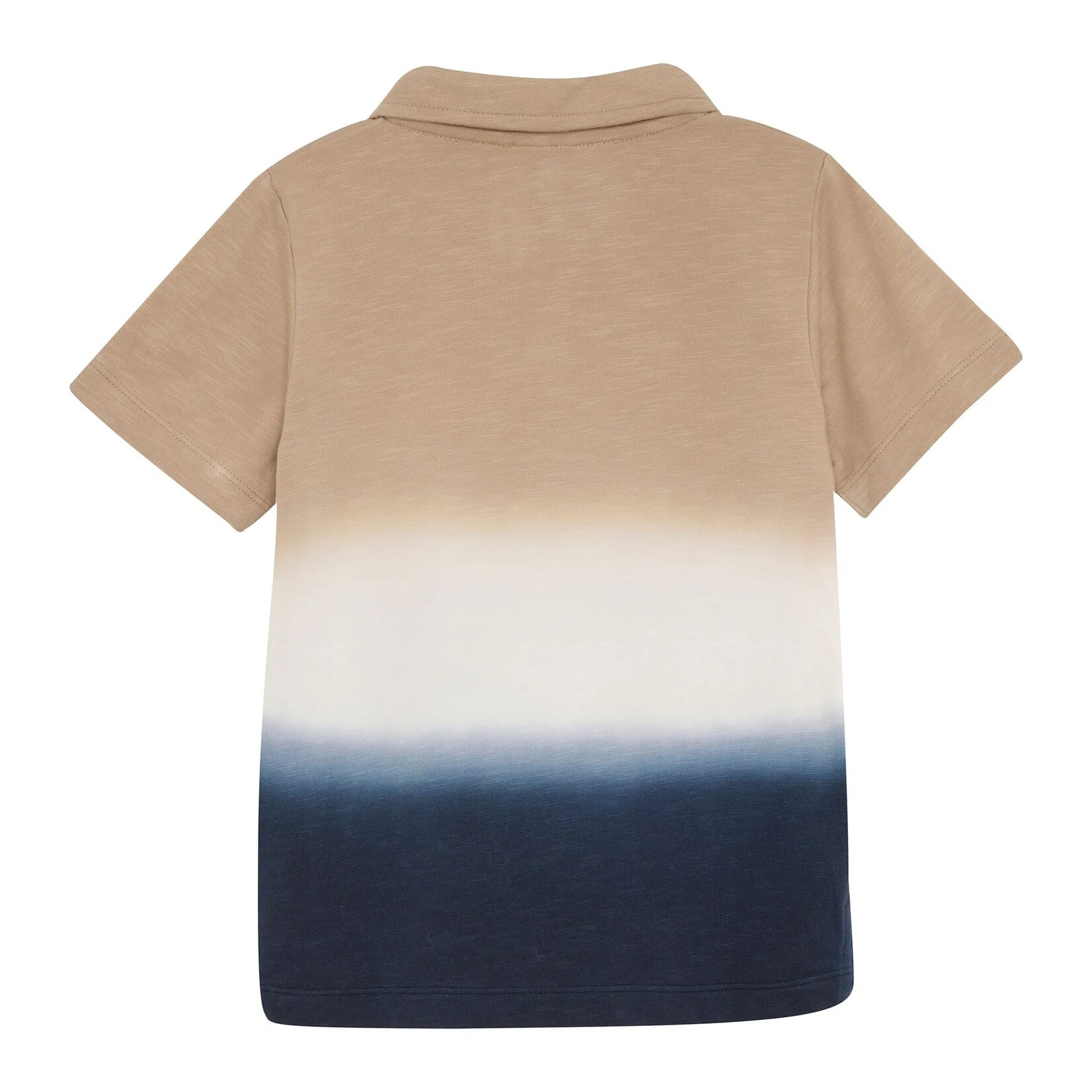Minymo MINYMO - Polo shirt with brown beige, white and navy blue gradient 'Summer vibes ! Fun and smile !'