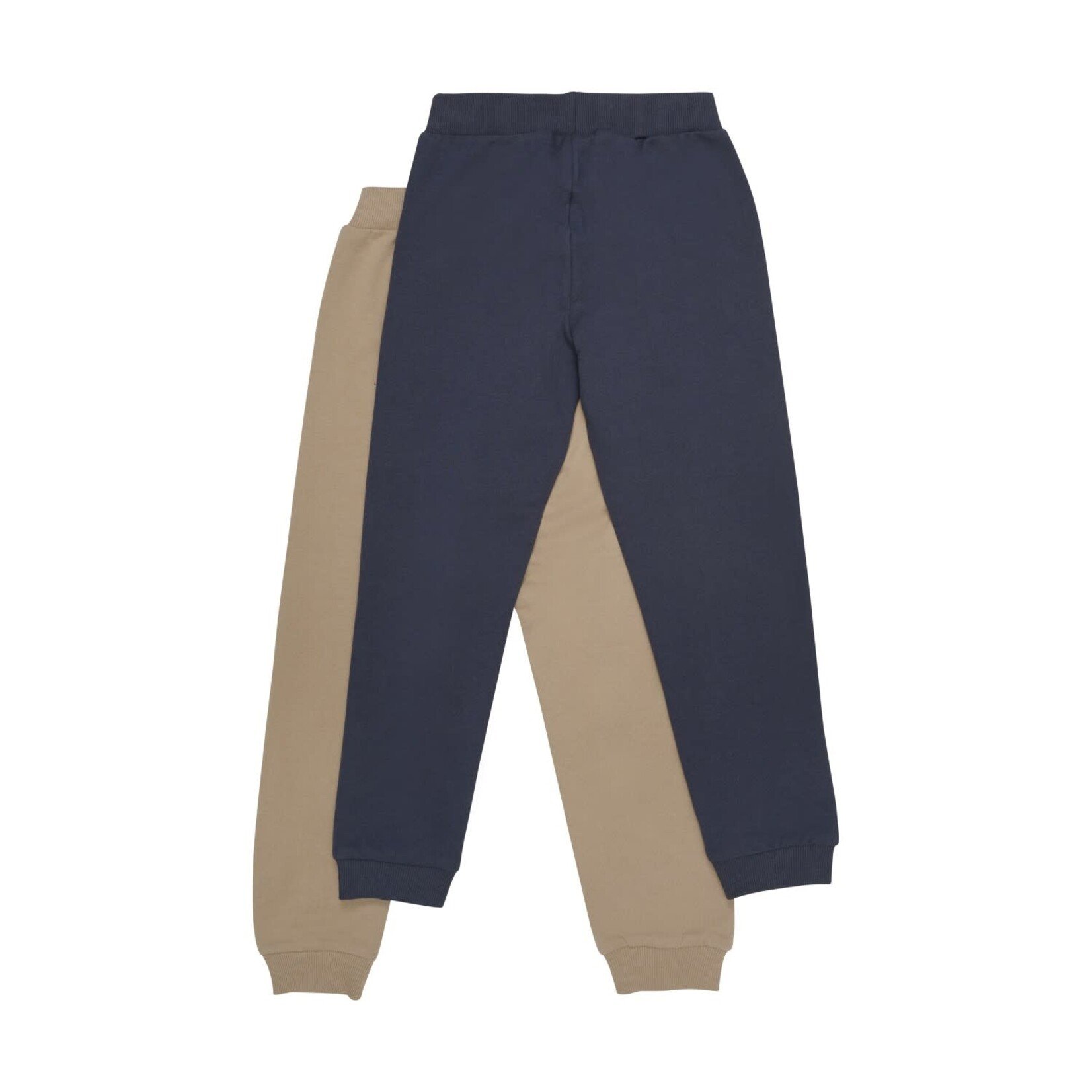 Minymo MINYMO - Set of 2 jogging pants in navy blue and beige brown organic cotton