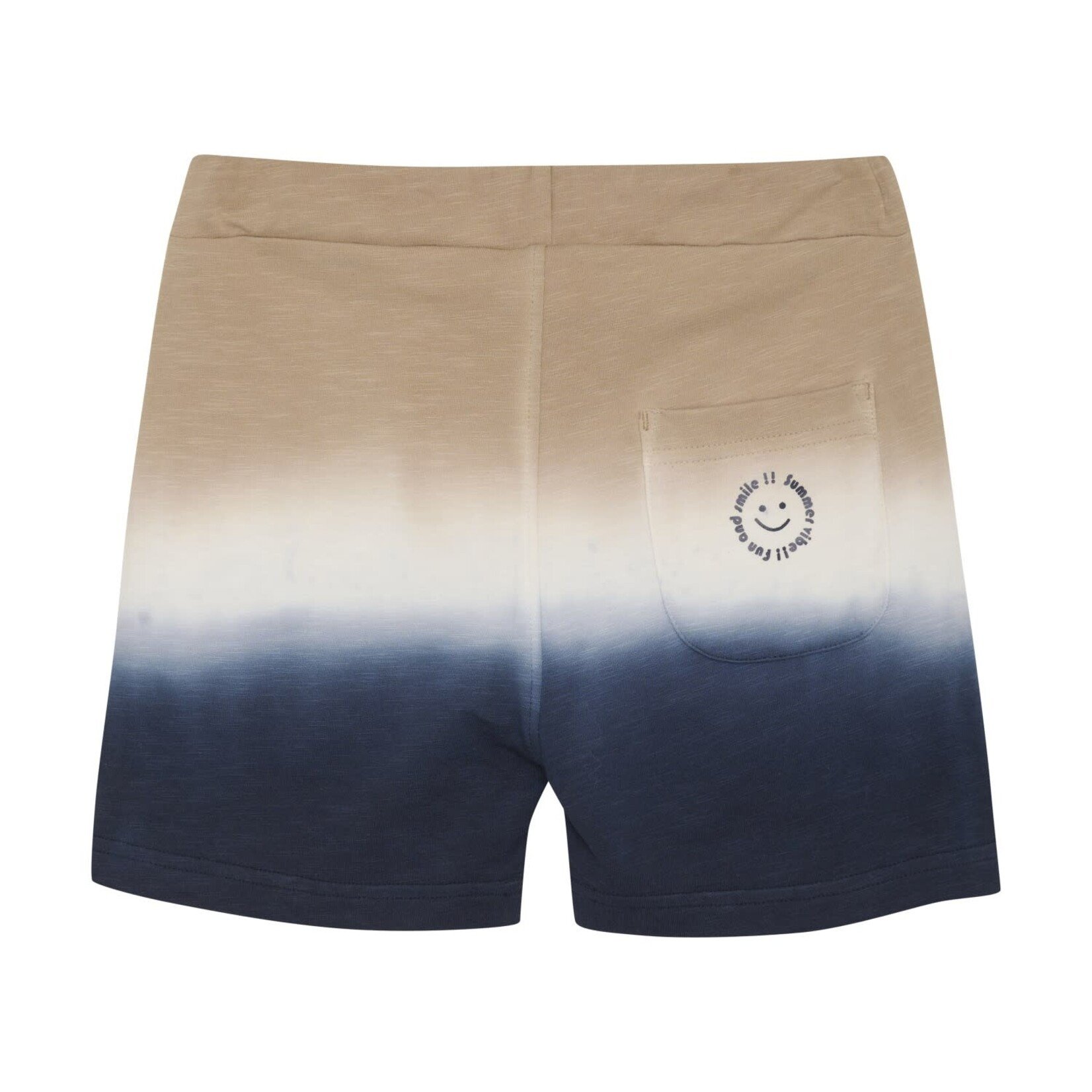Minymo MINYMO - Cotton shorts with brown beige, white and navy blue gradient 'Summer vibes !! Fun and smile !!'