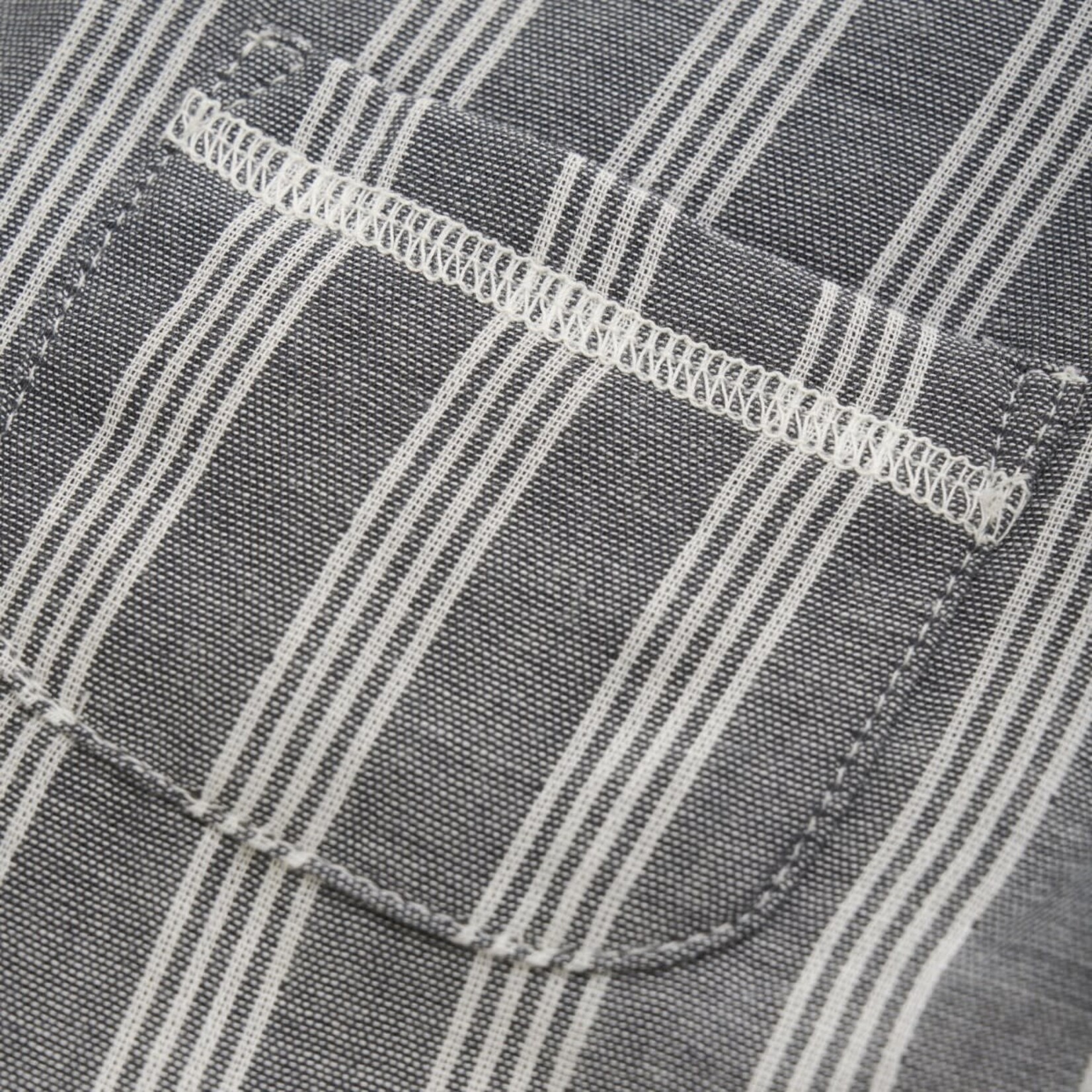 Minymo MINYMO - Salopette courte de coton tissé gris à rayures verticales