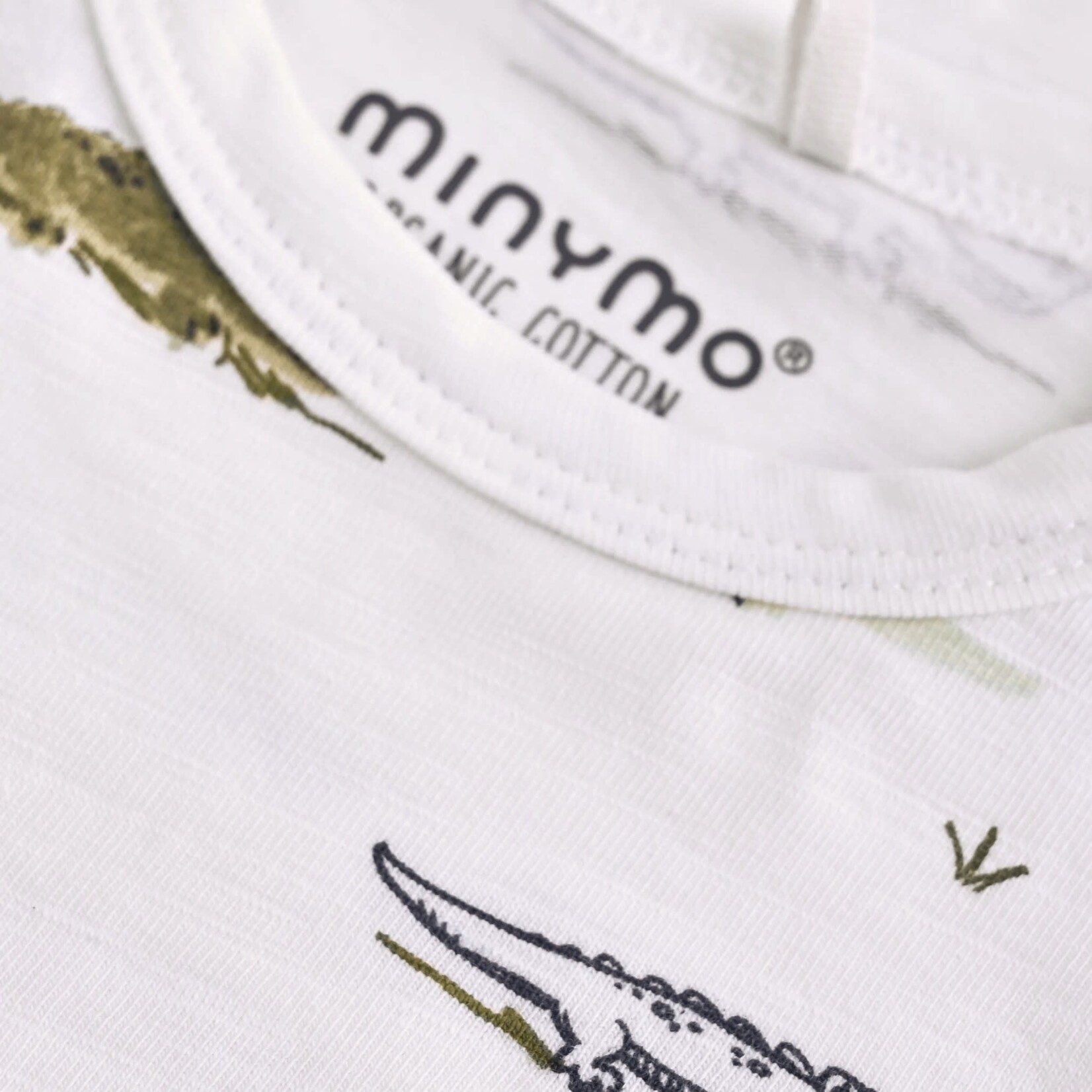 Minymo MINYMO - T-shirt à manches courtes blanc avec imprimé de crocodiles