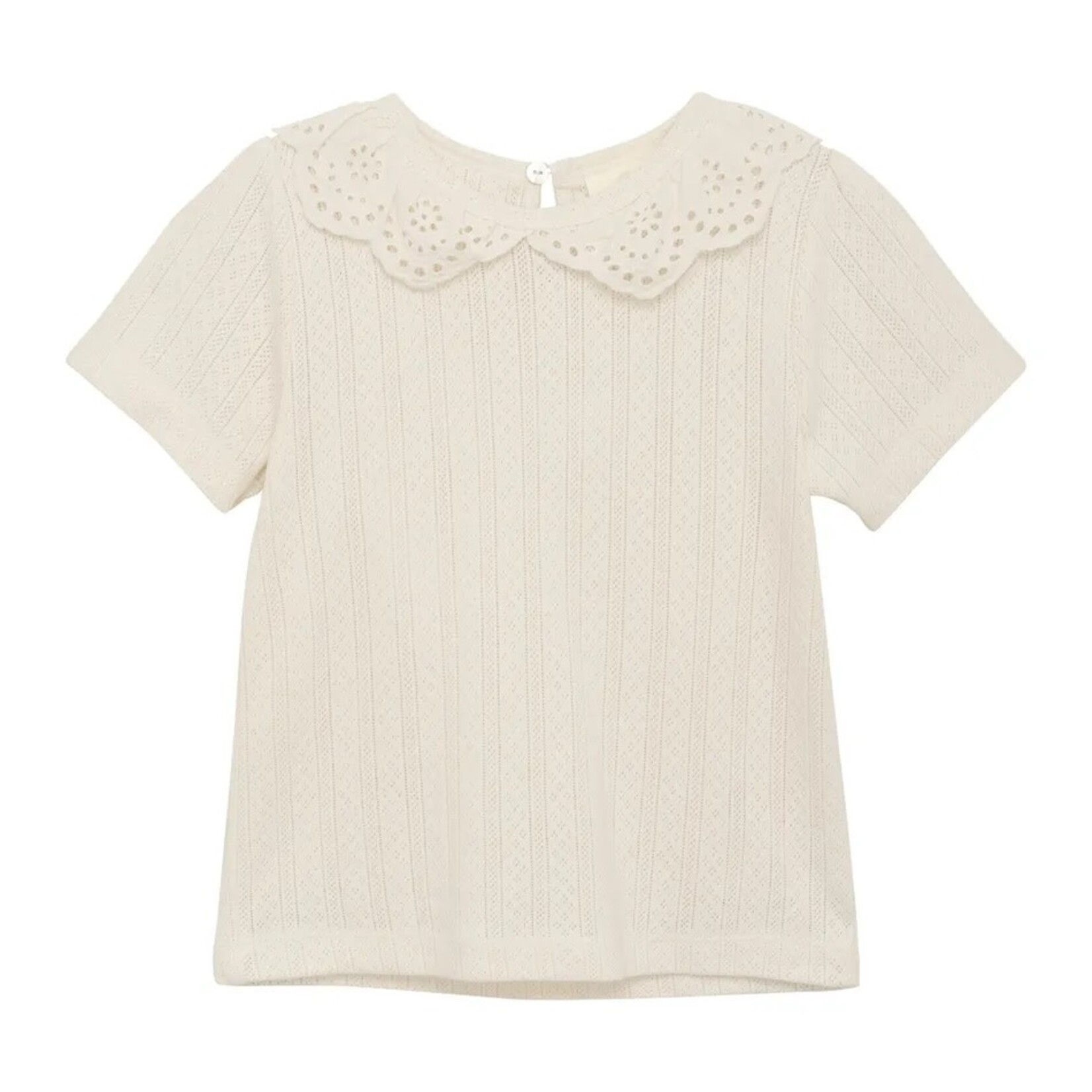 Enfant ENFANT - Cream White Short Sleeve Pointelle T-Shirt